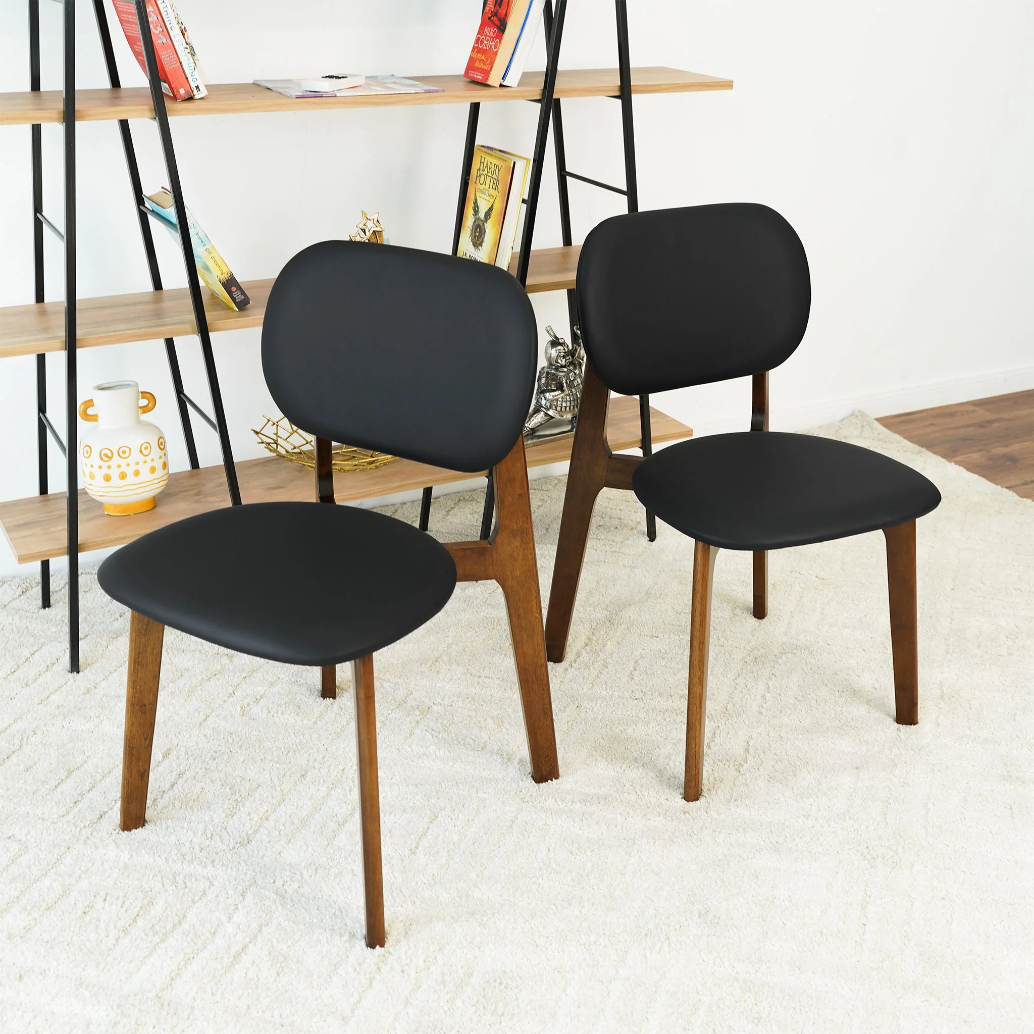 Kelsey  Black Leather Dining Chair (Set Of 2) - Image 3