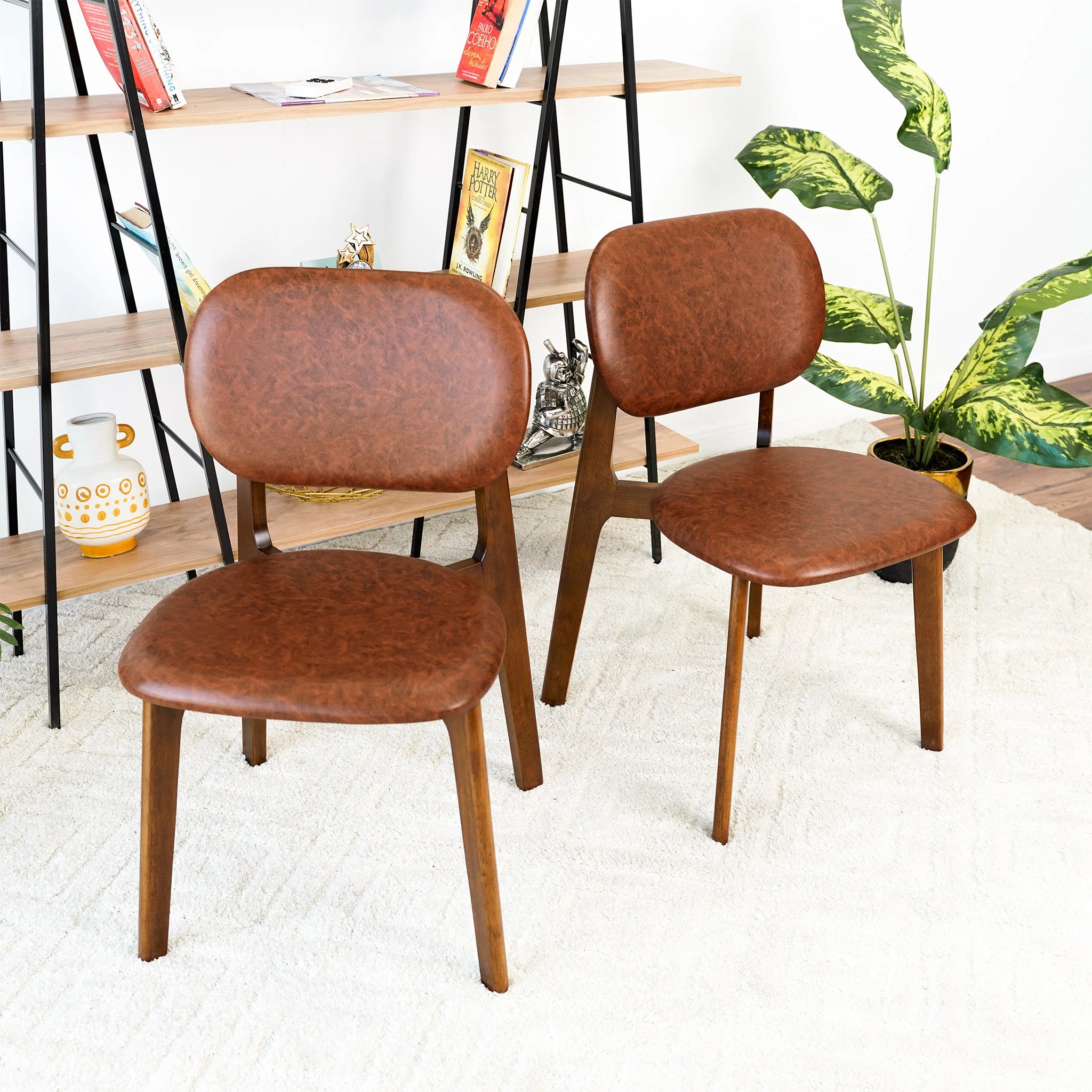 Kelsey Brown Leather Dining Chair (Set Of 2) - Image 2