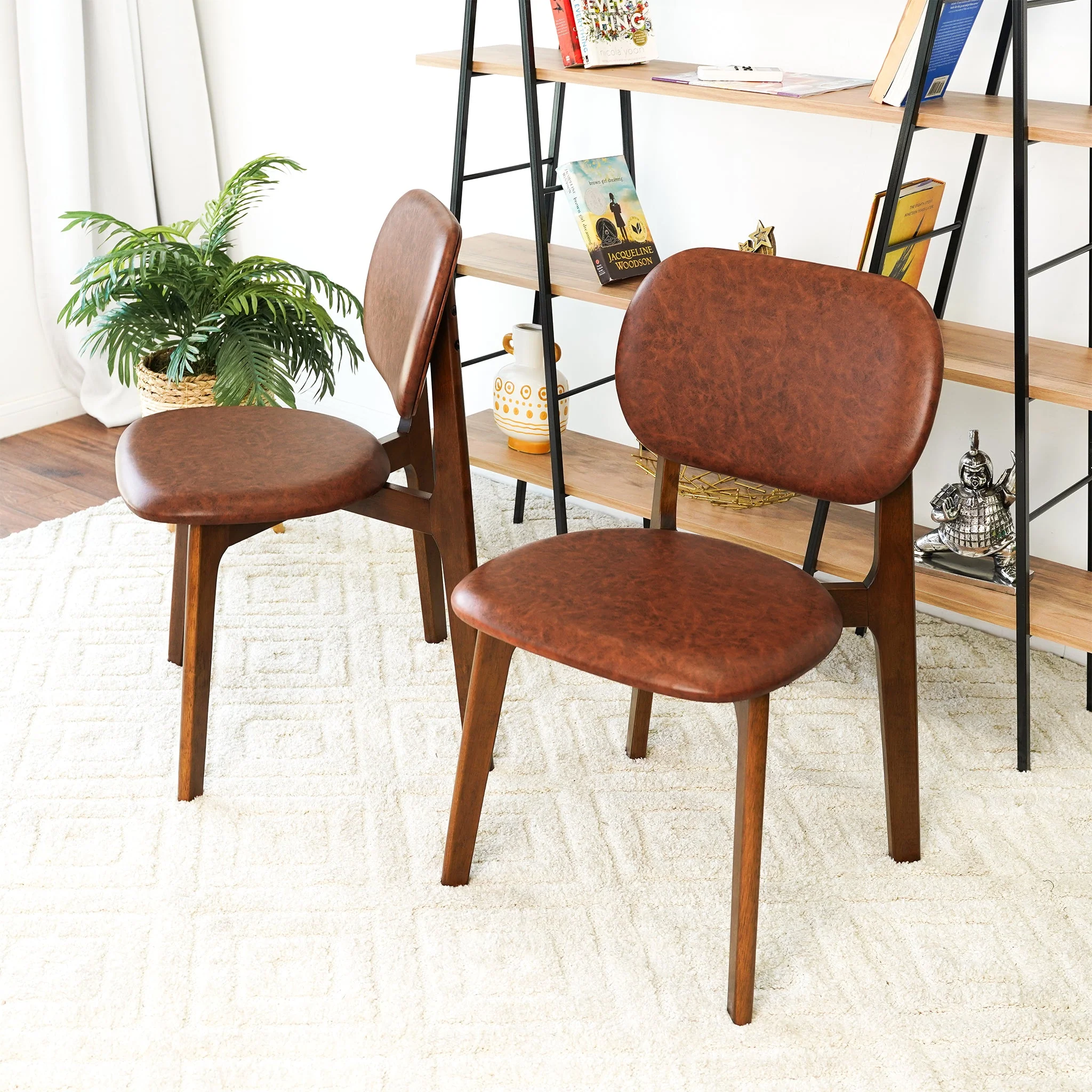 Kelsey Brown Leather Dining Chair (Set Of 2) - Image 3