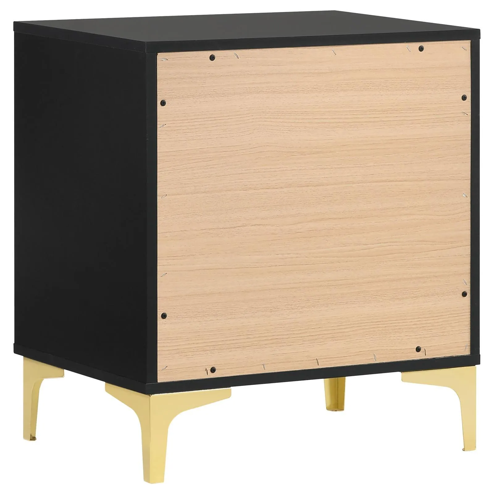 Kendall Black and Gold 2-Drawer Nightstand - Image 4