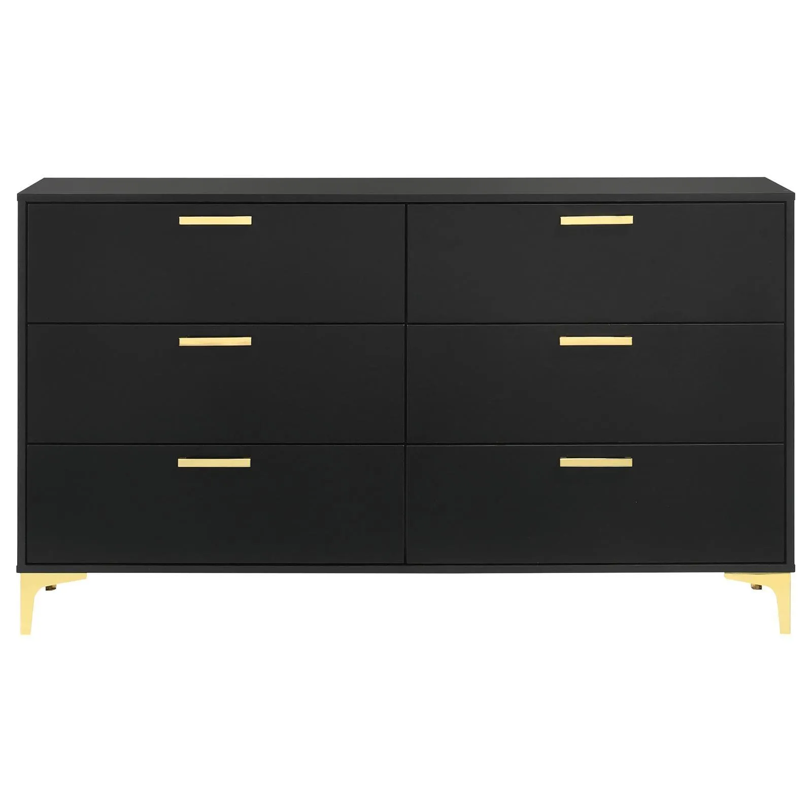 Kendall Black and Gold 6-Drawer Dresser - Image 3