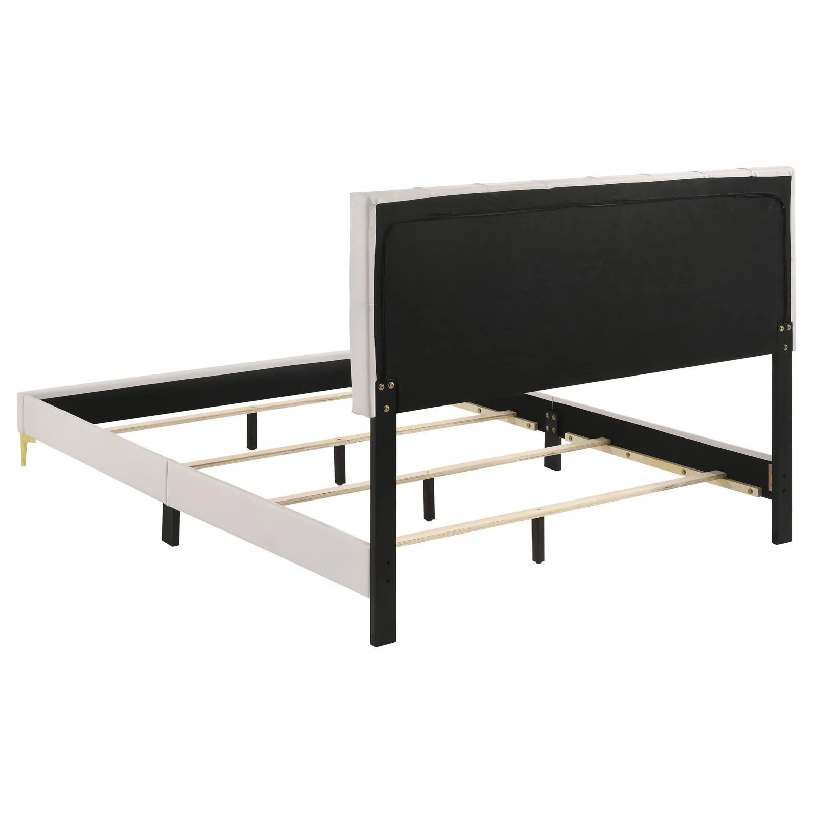 Kendall White Tufted Upholstered Panel Queen Bed - Image 3