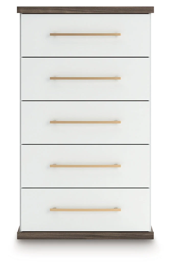 Kendanport Brown/White Chest of Drawers - Image 6