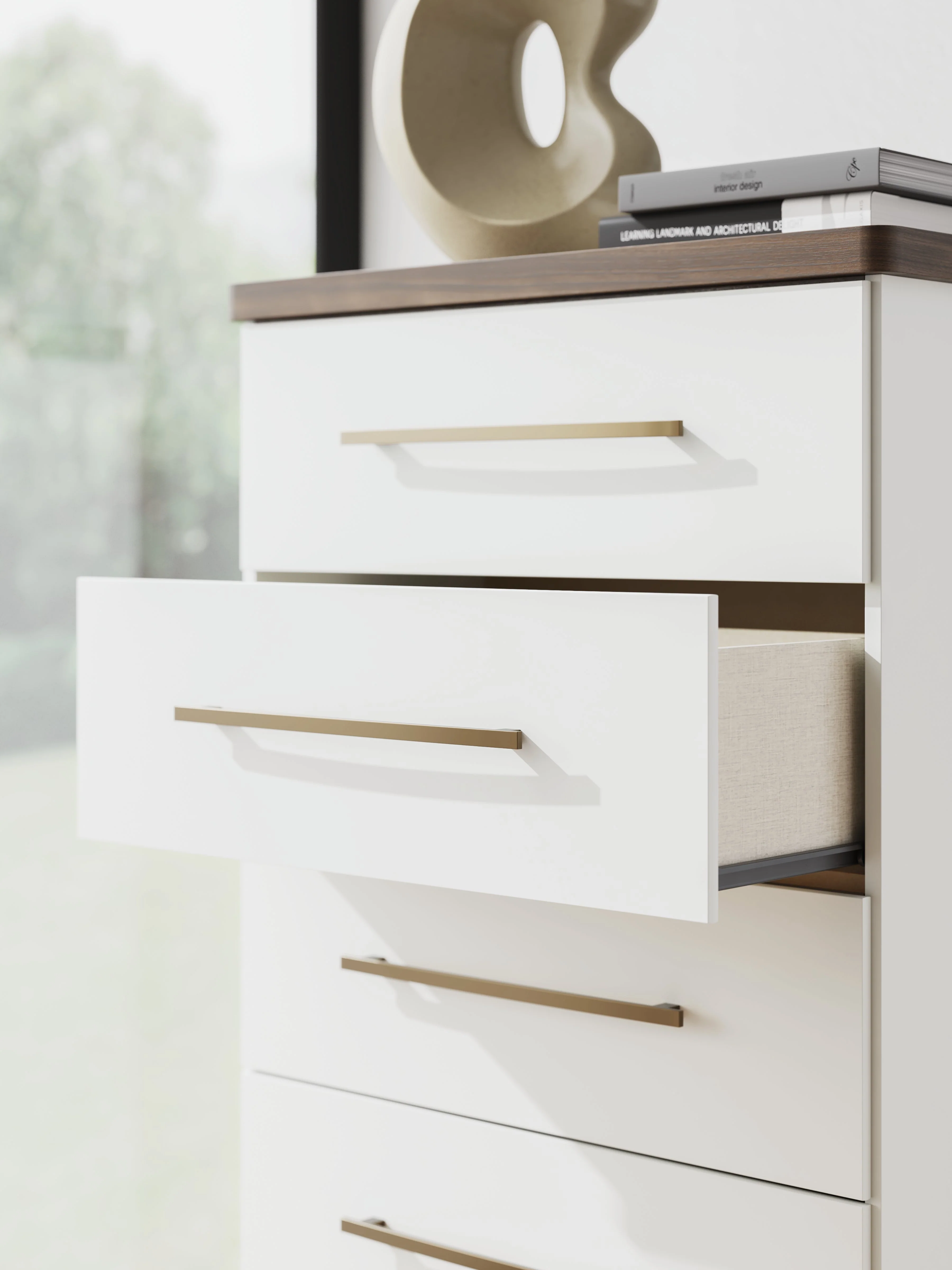 Kendanport Brown/White Five Drawer Chest - Image 10