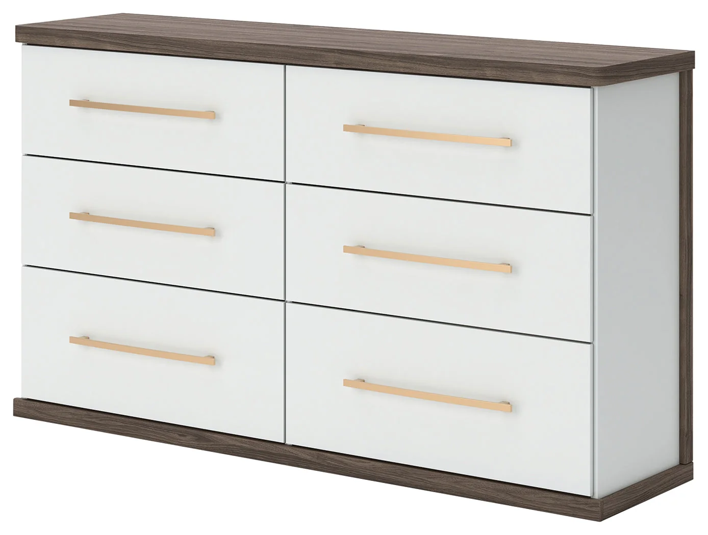 Kendanport Brown/White Six Drawer Dresser - Image 5