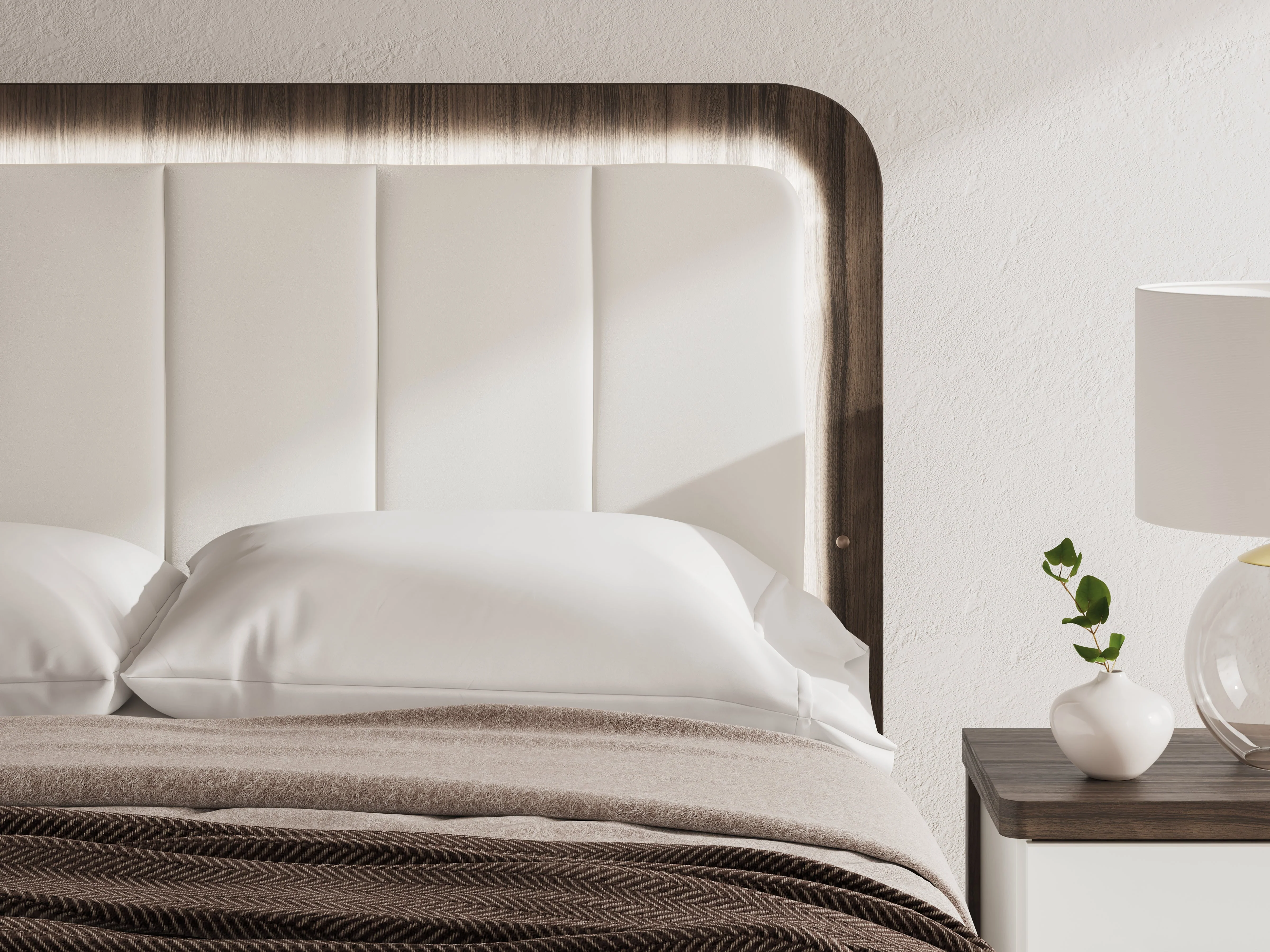 Kendanport White/Brown Queen Upholstered Bed - Image 11