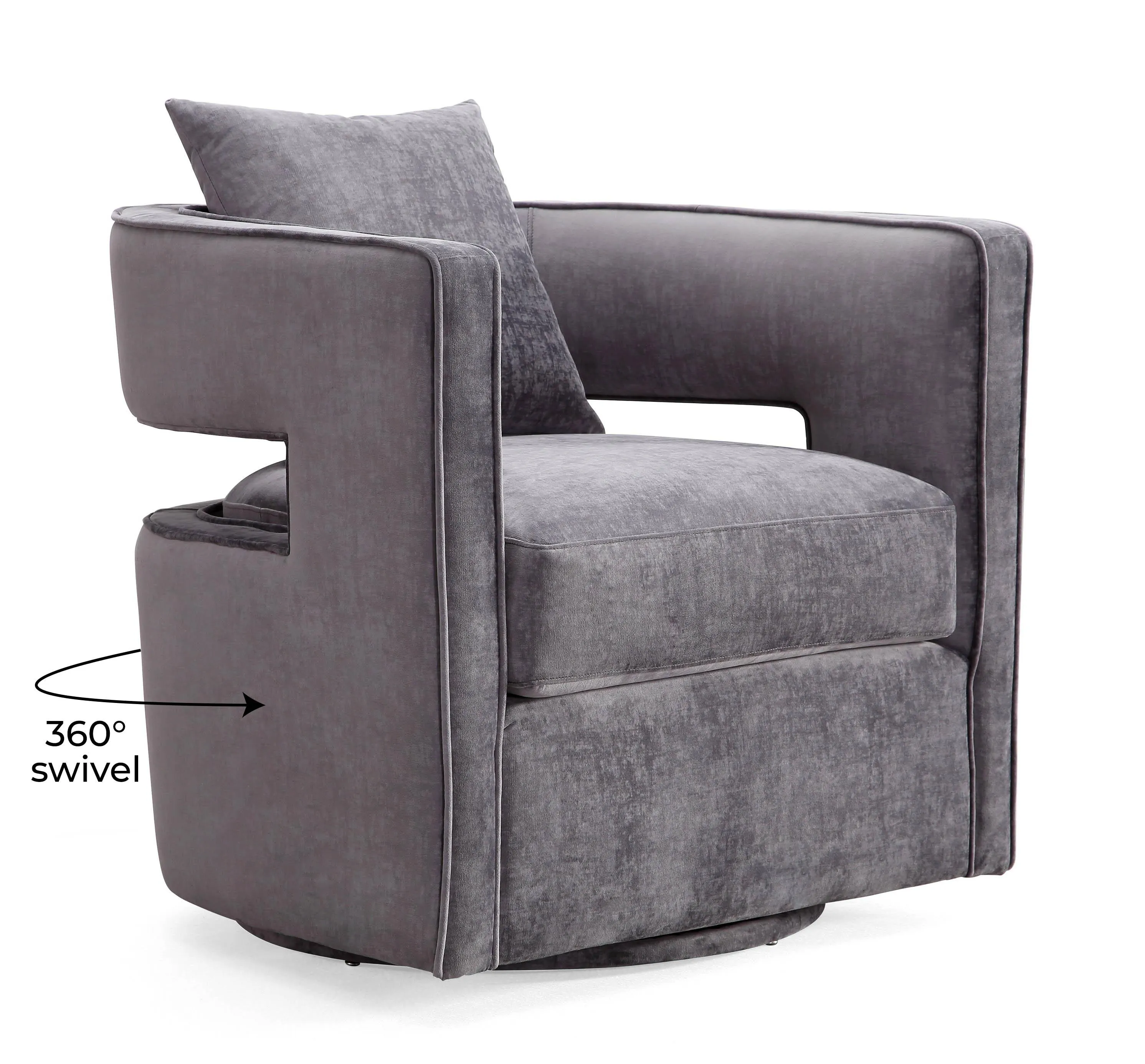 Kennedy Velvet Swivel Accent Chair - Image 15