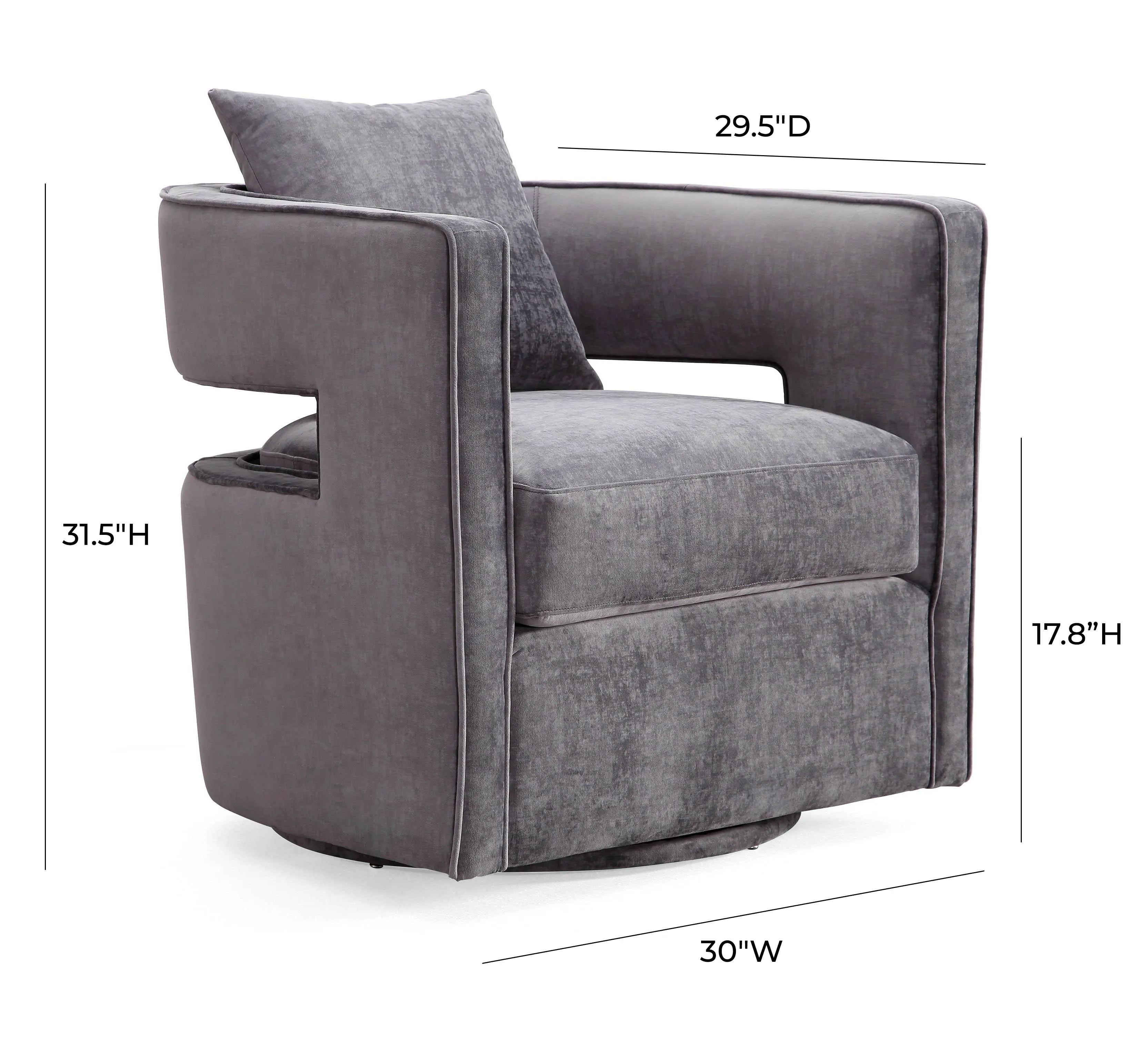 Kennedy Velvet Swivel Accent Chair - Image 16