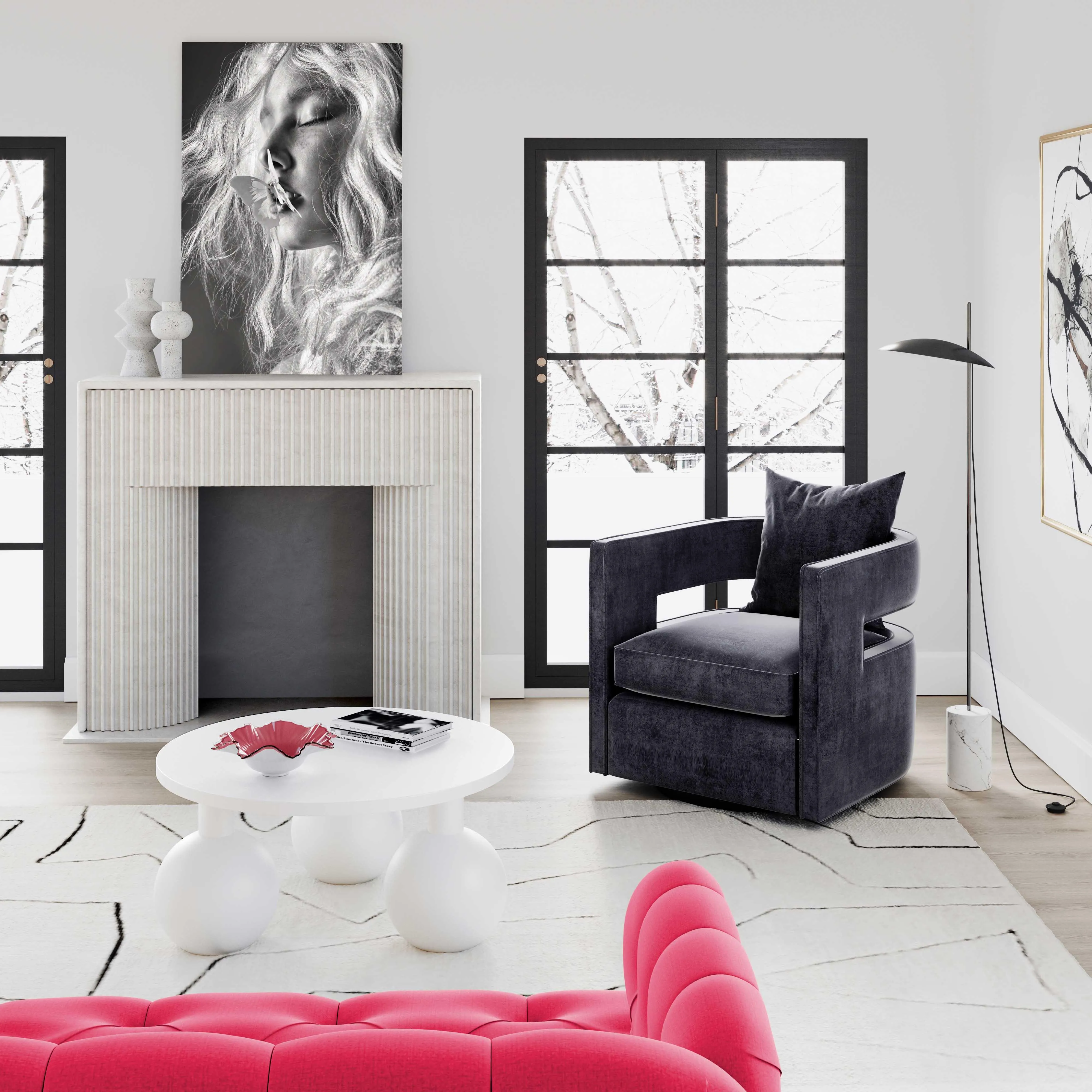 Kennedy Velvet Swivel Accent Chair - Image 20
