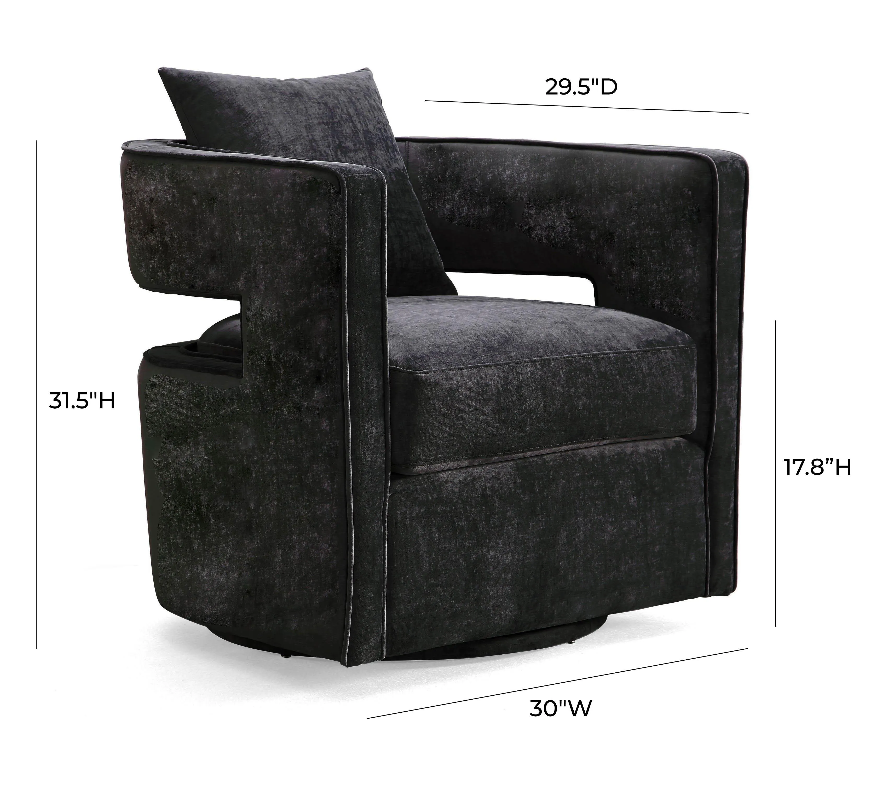 Kennedy Velvet Swivel Accent Chair - Image 25