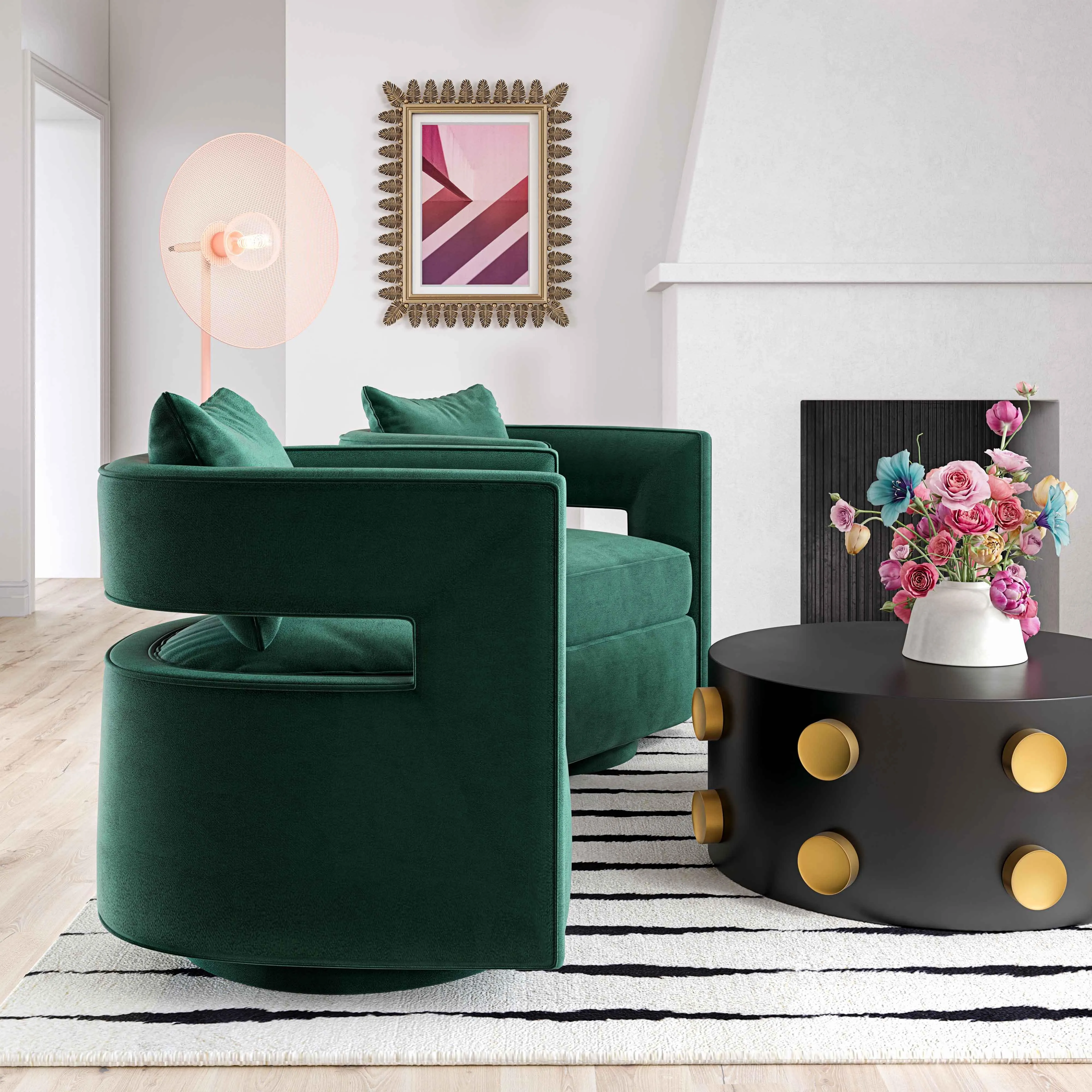 Kennedy Velvet Swivel Accent Chair - Image 28