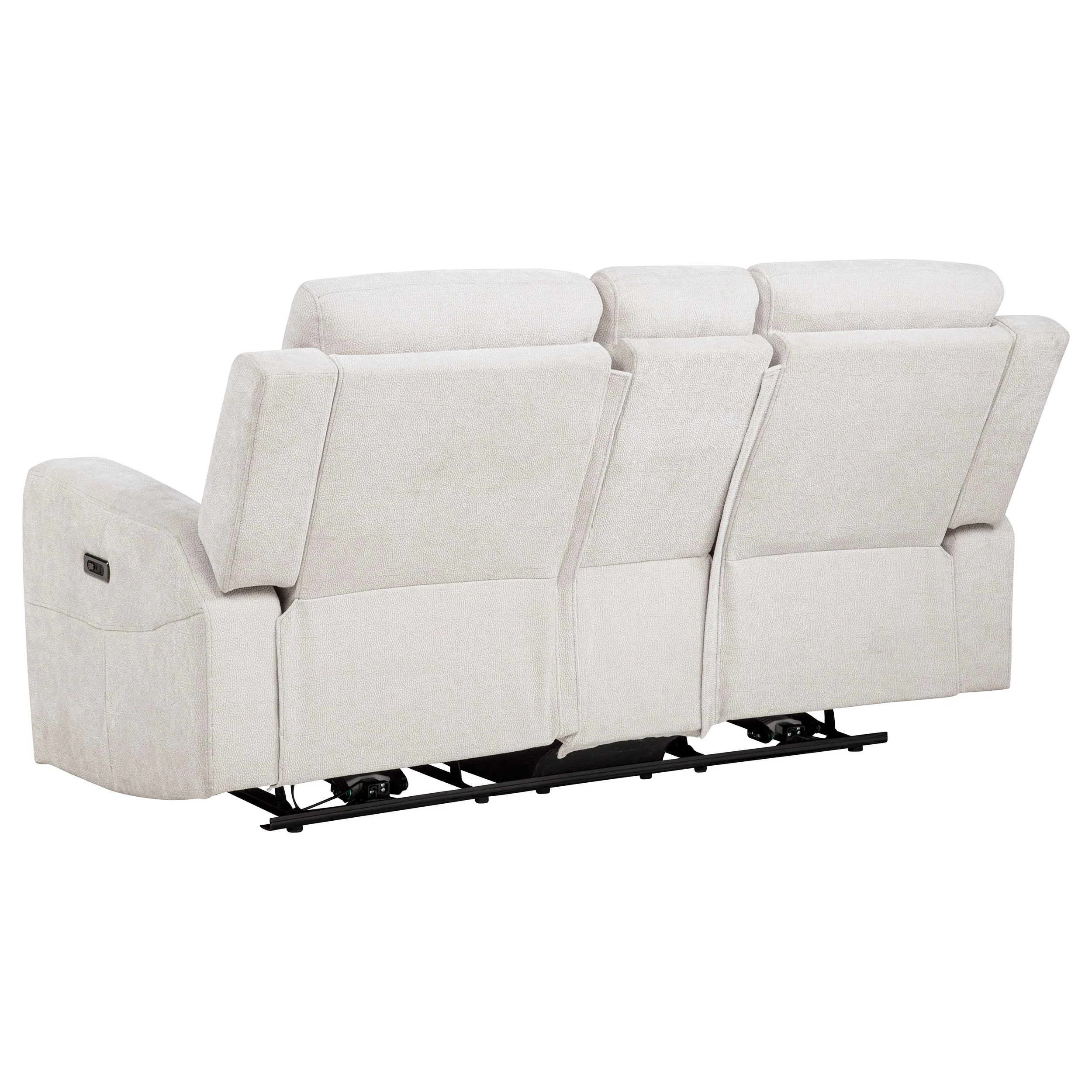 Kennett 2-piece Ivory Chenille Power Reclining Sofa Set - Image 10