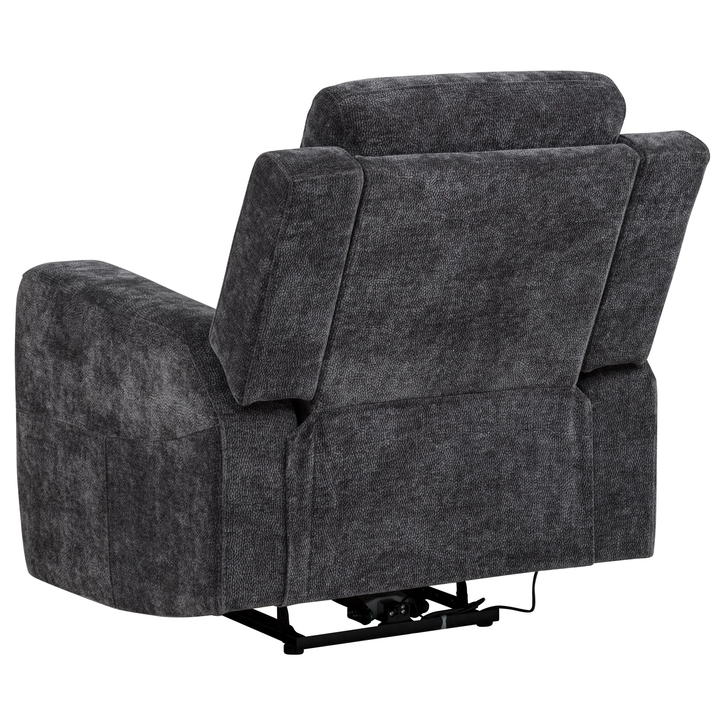 Kennett Dark Grey Chenille Upholstered Power Recliner Chair - Image 6