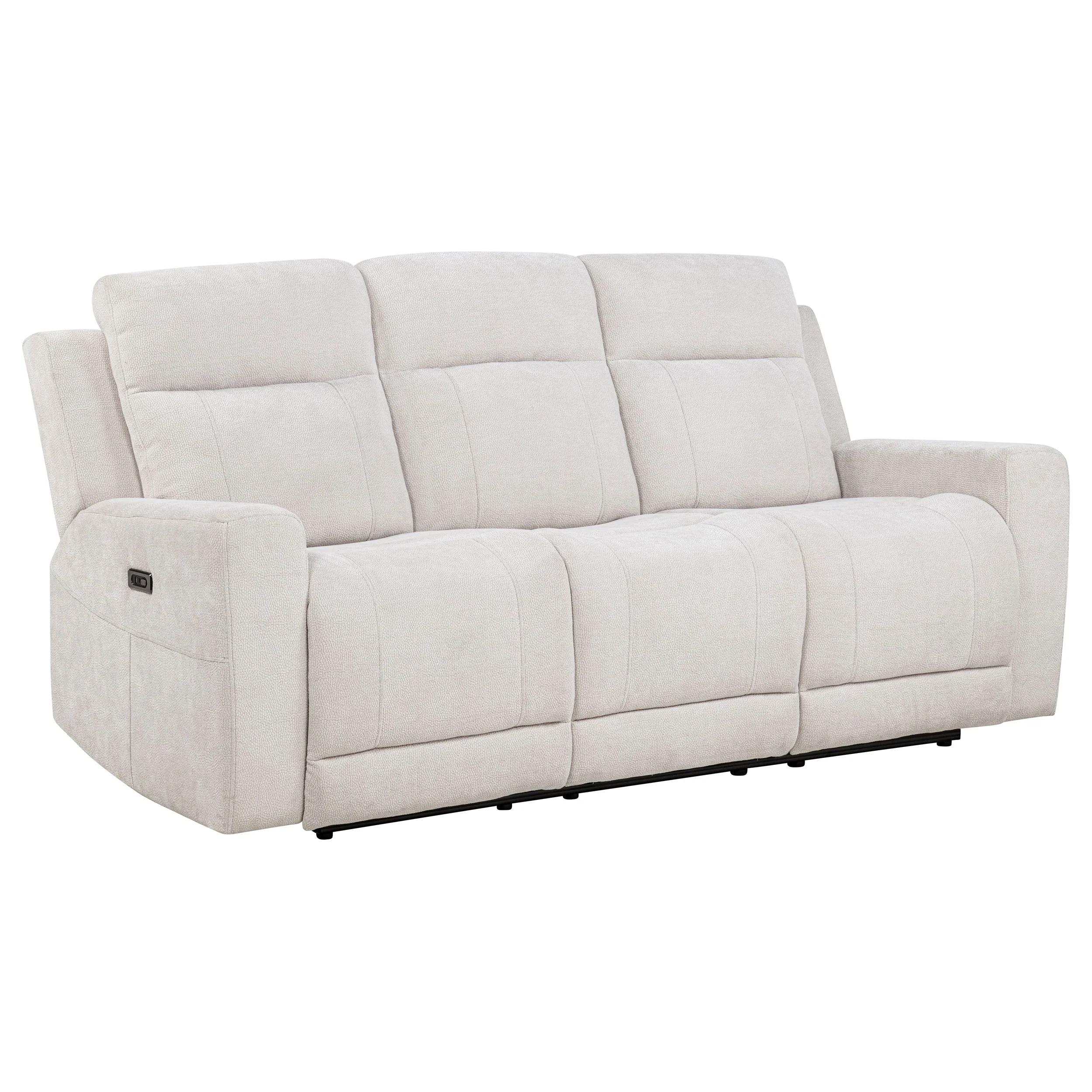 Kennett Ivory 3-piece Chenille Power Reclining Sofa Set - Image 3