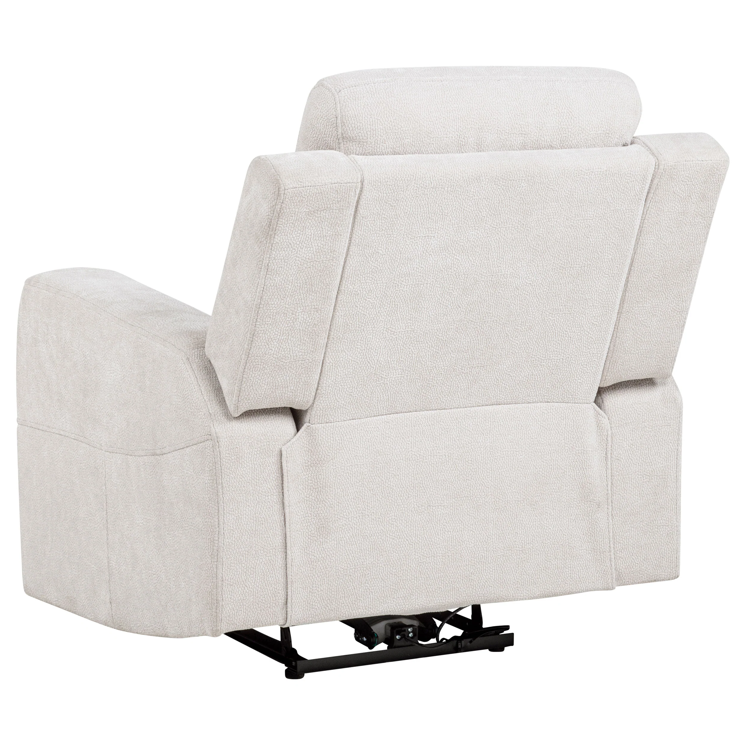 Kennett Ivory Chenille Upholstered Power Recliner Chair - Image 6