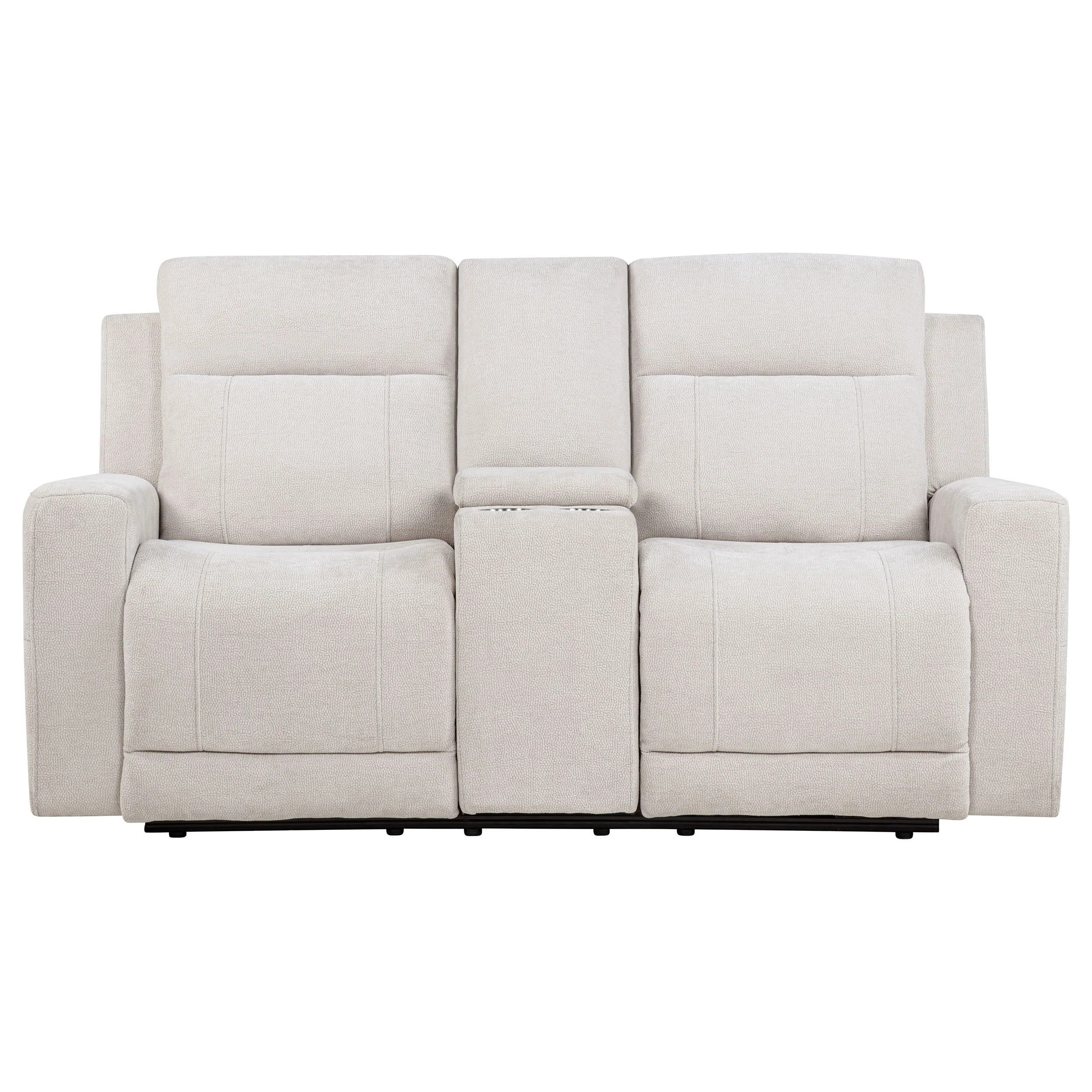 Kennett Ivory Chenille Upholstered Power Reclining Loveseat - Image 5