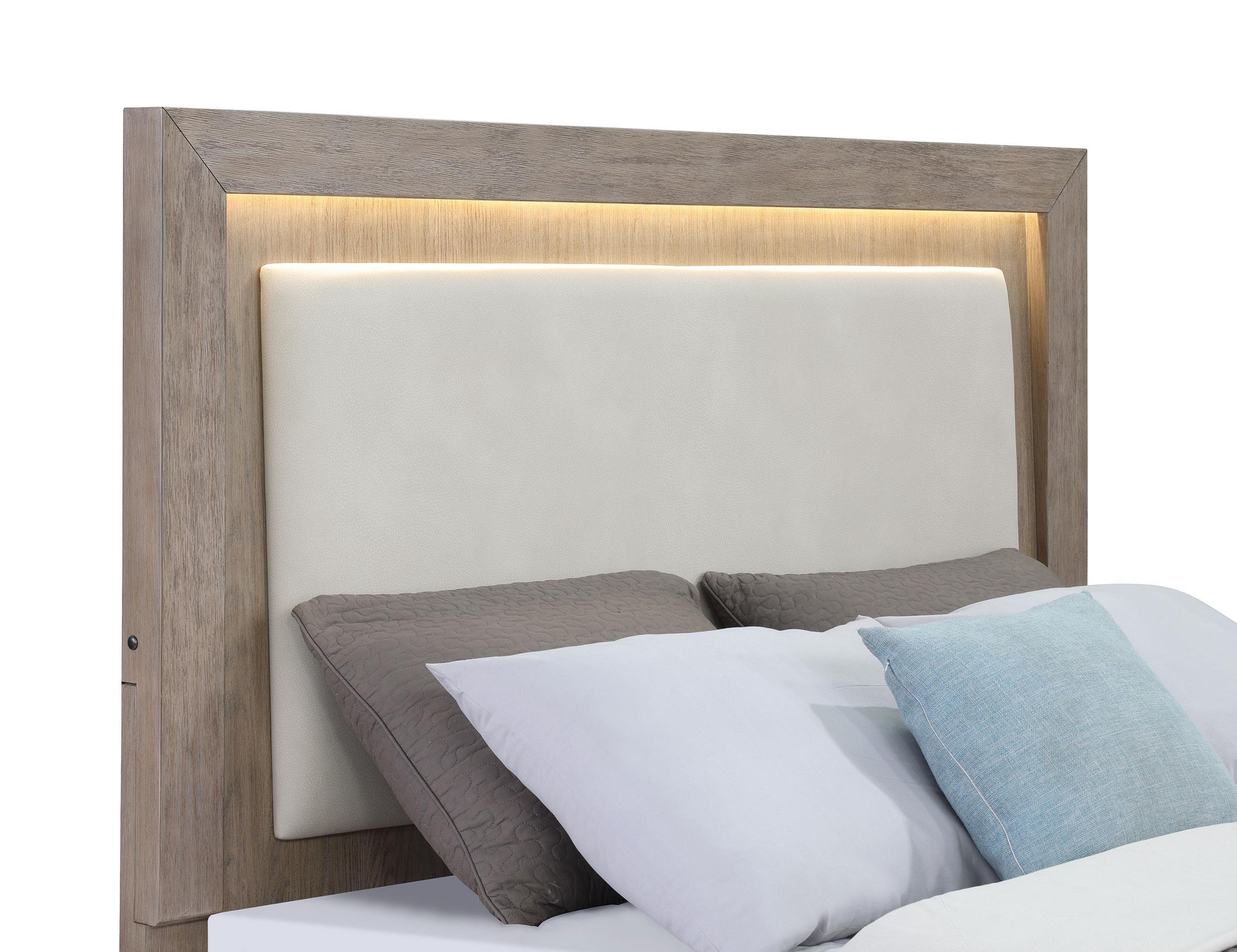 Kenora 56-inch California King LED Storage Bed Barley Brown - Image 9