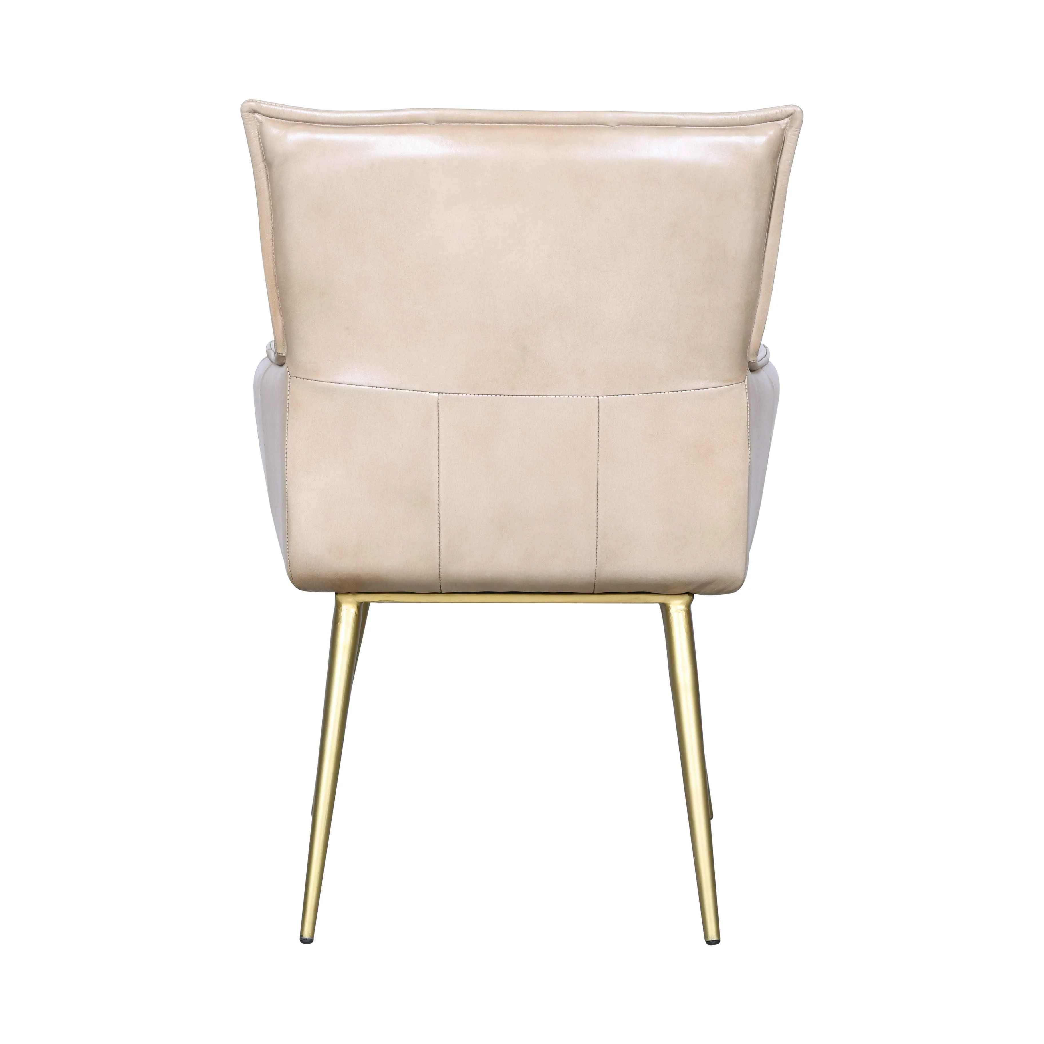 Kent Surrey 23" Armchair in Antique Ivory Leather and Gold Legs - Image 4