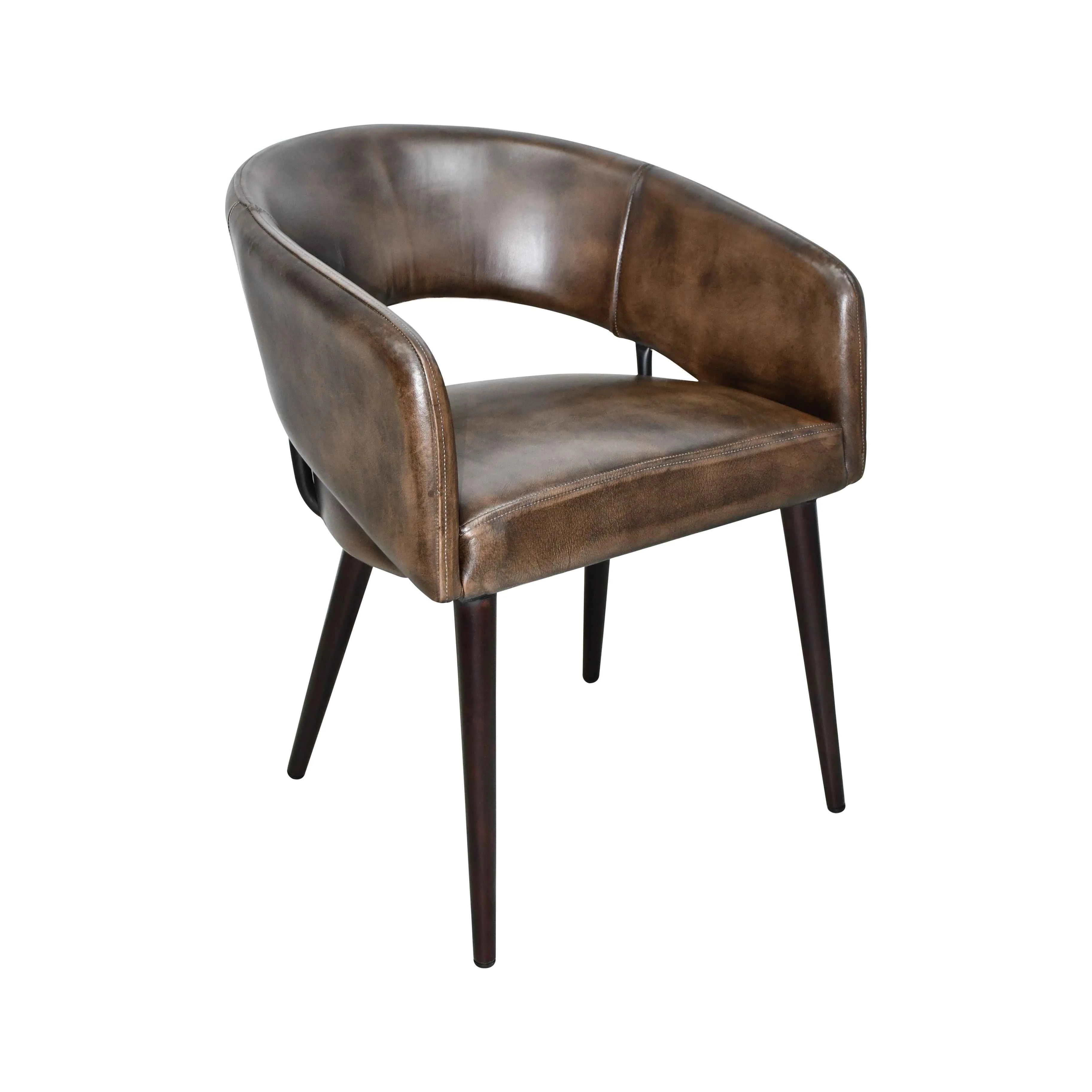 Kent Turner 23" Dining Chair in Antique Whiskey with Walnut Legs, Set of 2