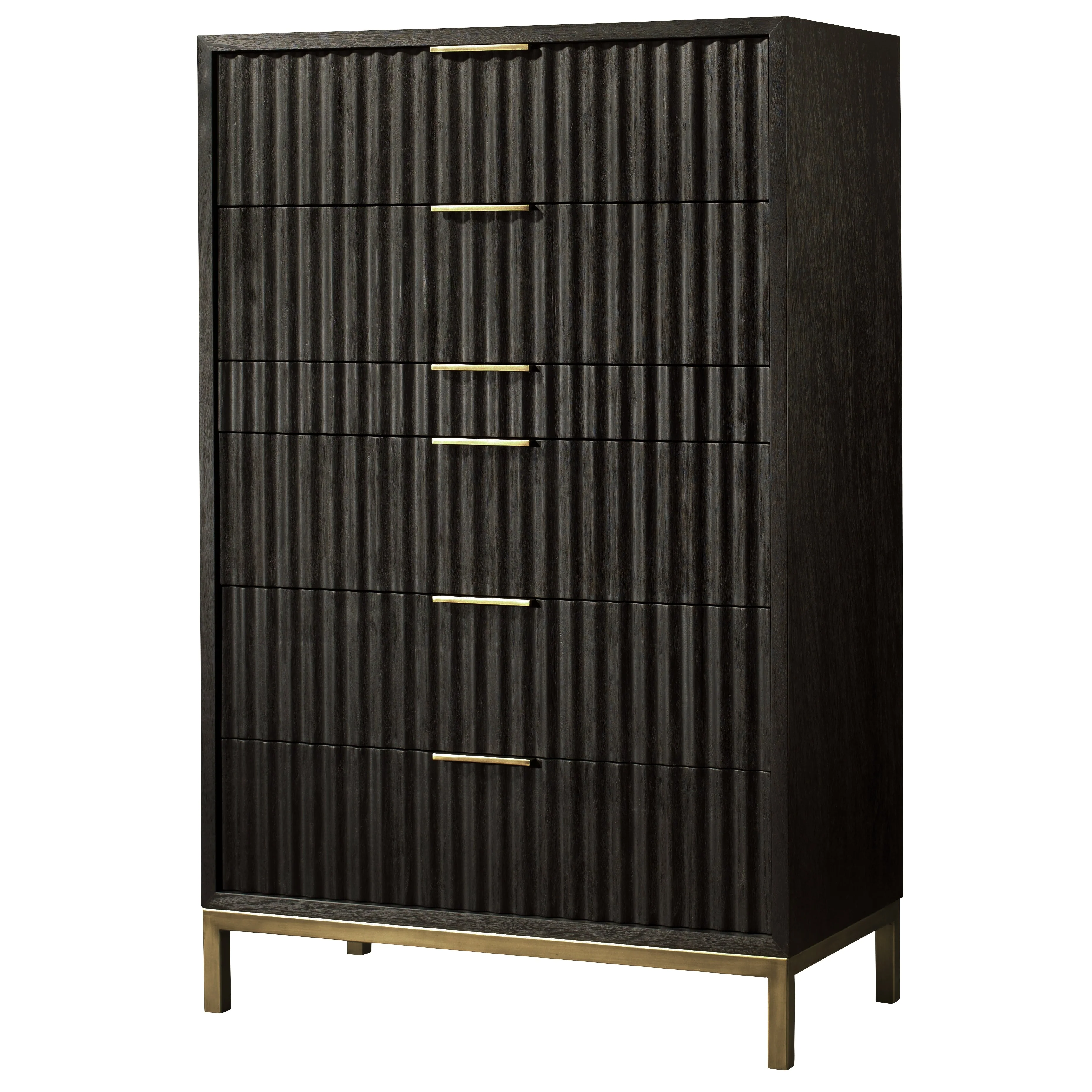 Kentfield Solid Wood Six Drawer Chest in Black Drifted Oak - Image 2