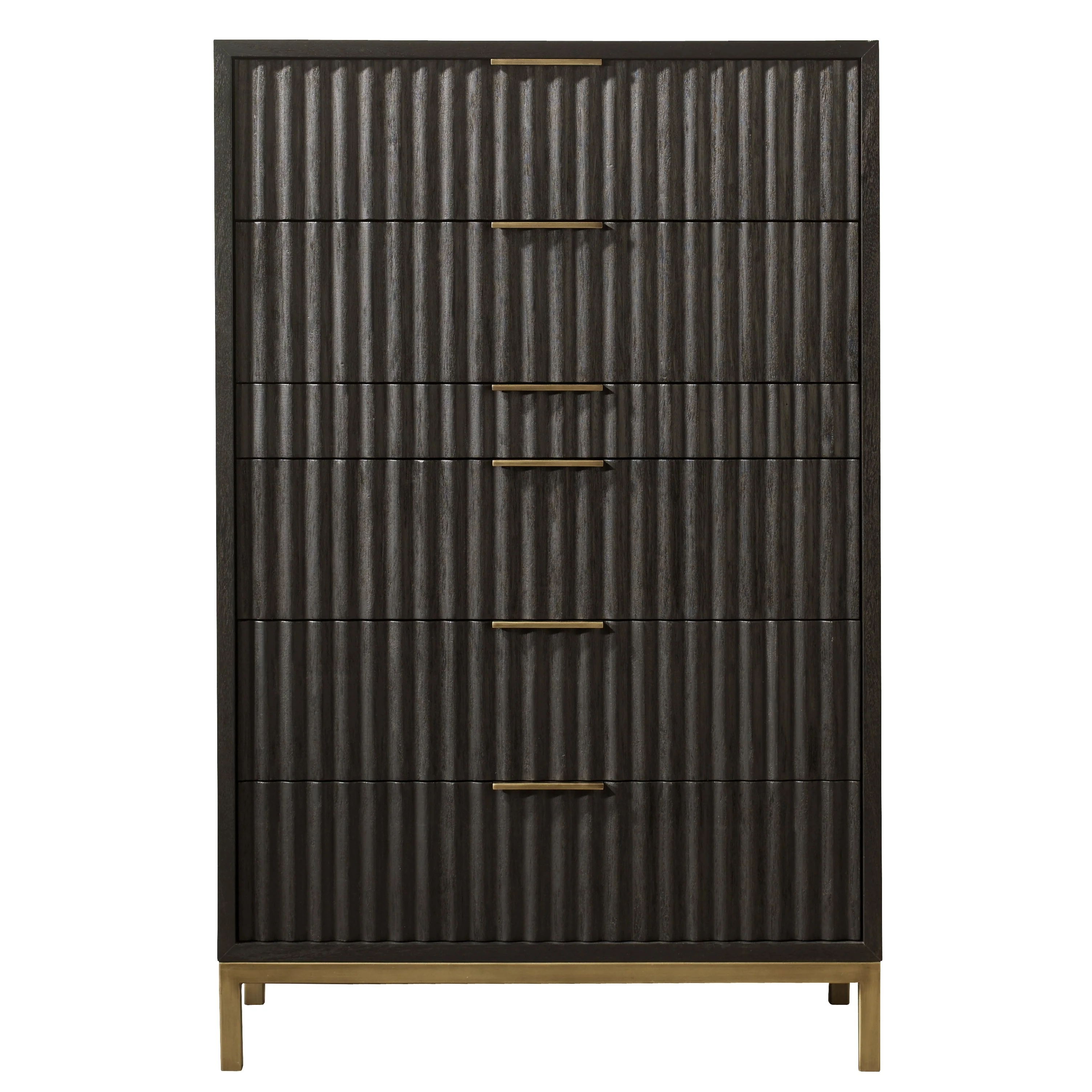 Kentfield Solid Wood Six Drawer Chest in Black Drifted Oak - Image 3