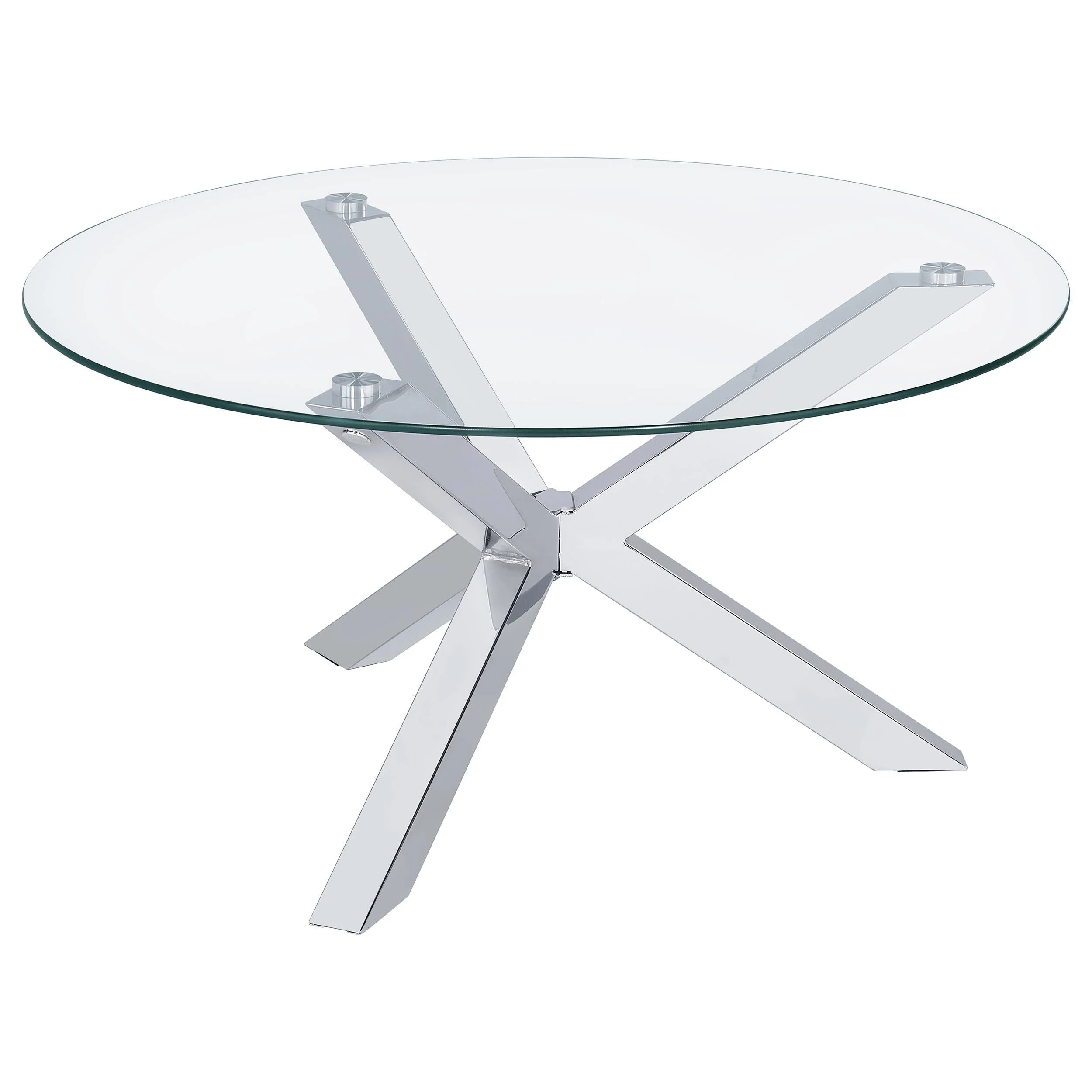 Kenzie Chrome 3-Piece Round Coffee and End Table Set - Image 6