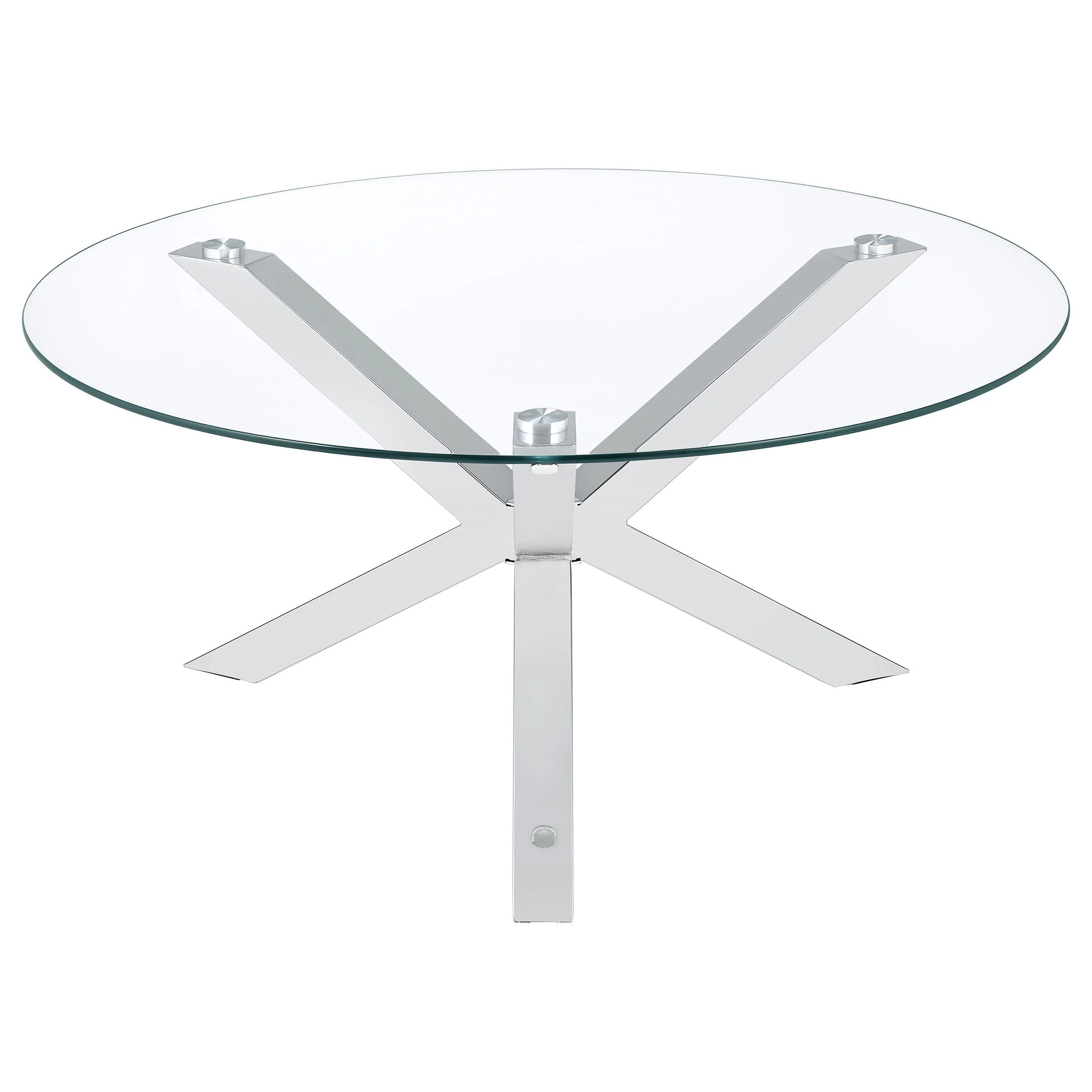 Kenzie Chrome 3-Piece Round Coffee and End Table Set - Image 8