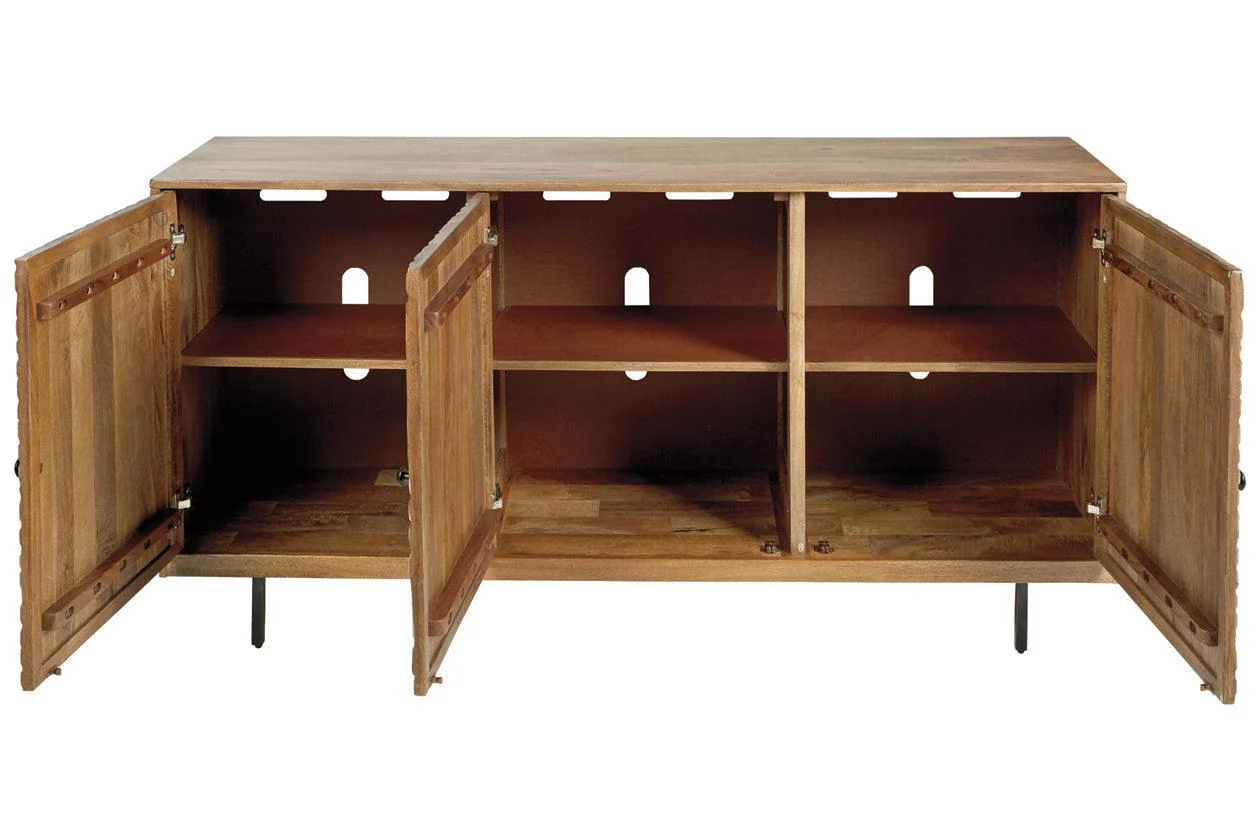 Kerrings Brown/Black/White Accent Cabinet - Image 4