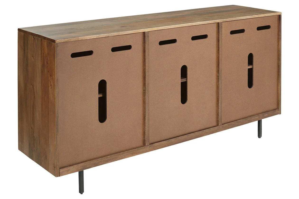 Kerrings Brown/Black/White Accent Cabinet - Image 7