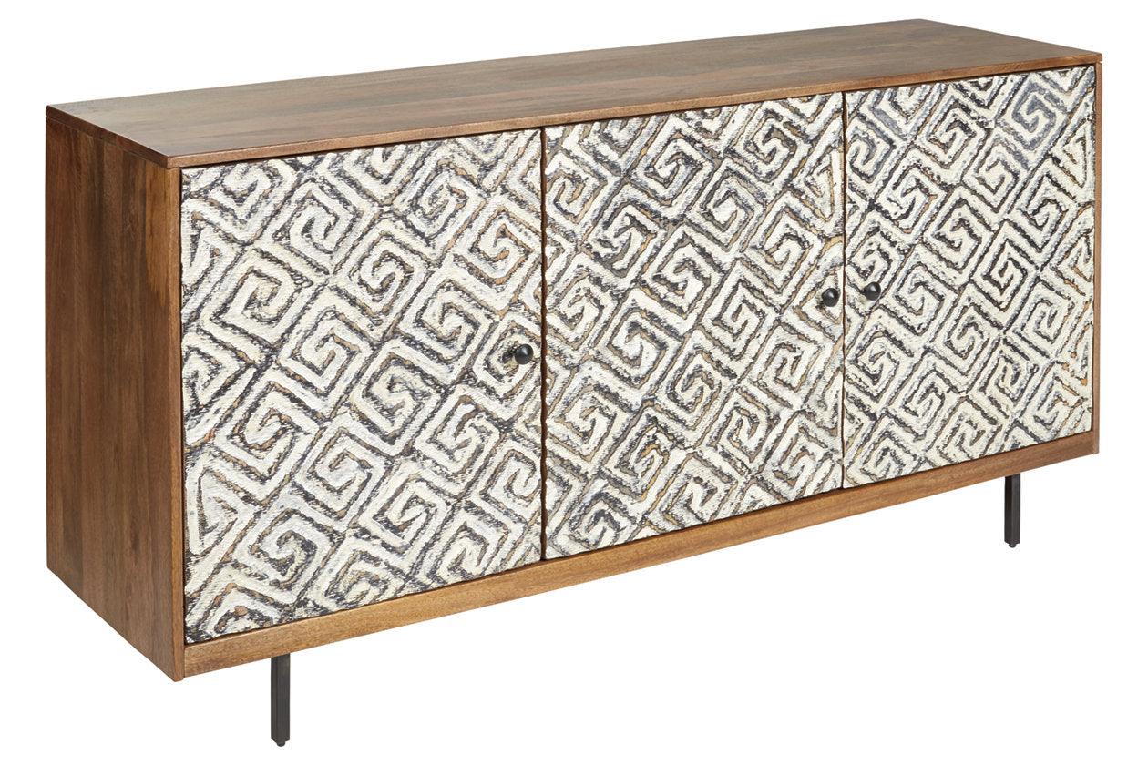 Kerrings Brown/Black/White Accent Cabinet - Image 9