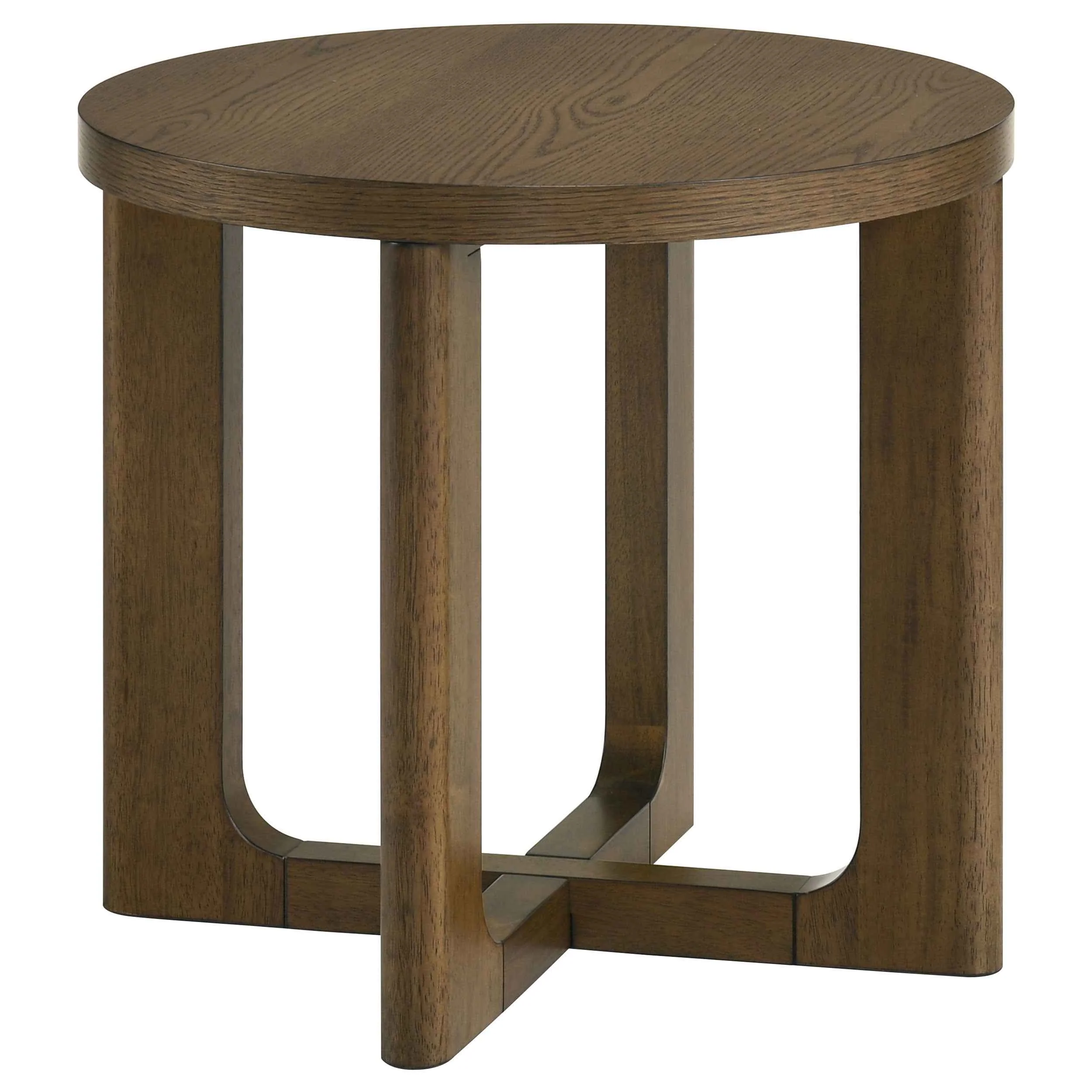 Kessler Brown 2-piece Round Sculptural Wood Coffee Table Set - Image 3