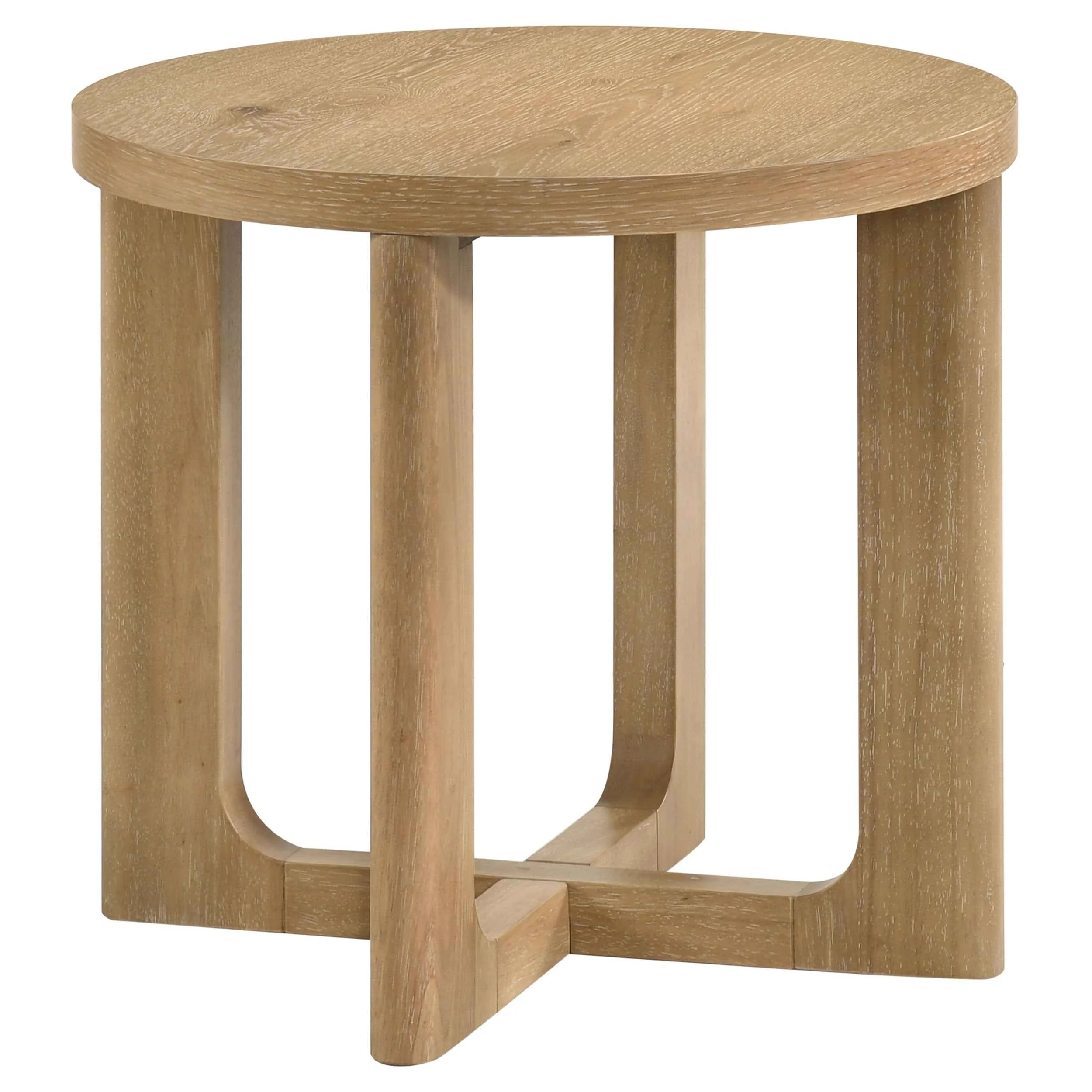 Kessler Light Oak 2-piece Round Sculptural Wood Coffee Table Set - Image 3