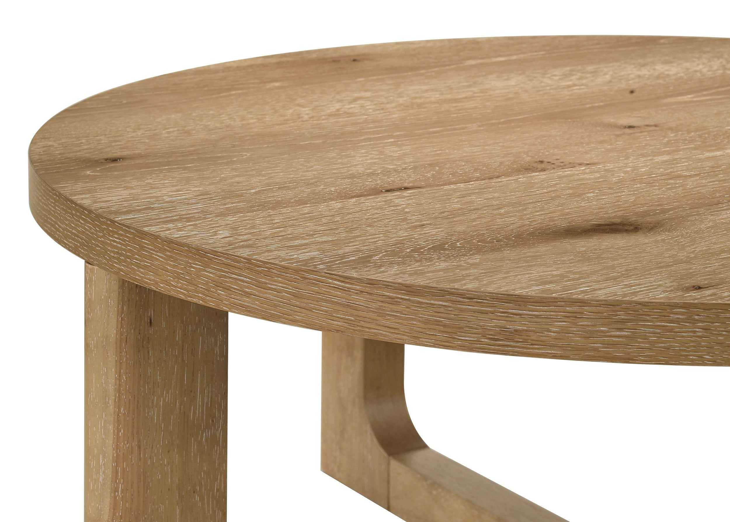 Kessler Light Oak Round Sculptural Wood Coffee Table - Image 6