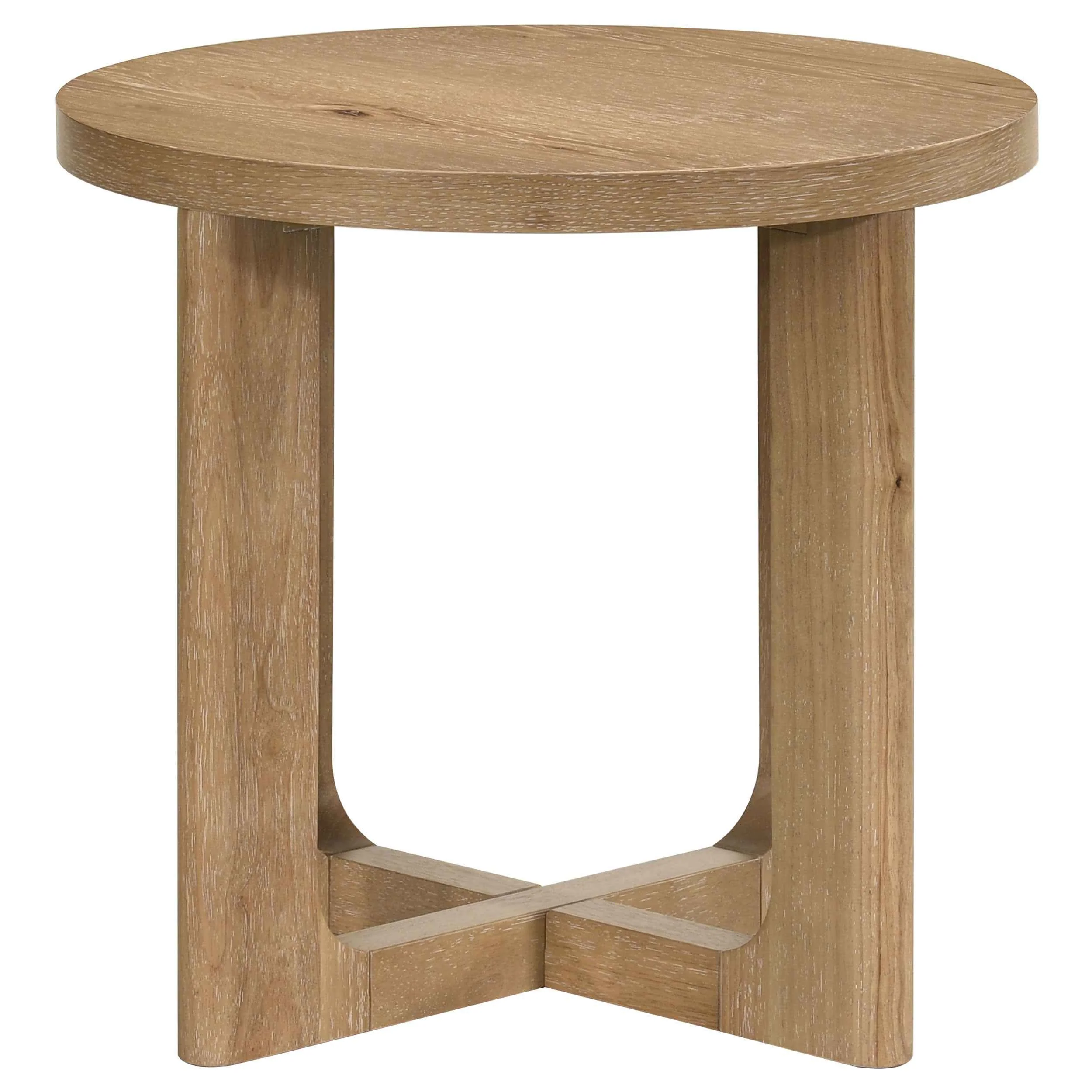 Kessler Light Oak Round Sculptural Wood End Table - Image 3