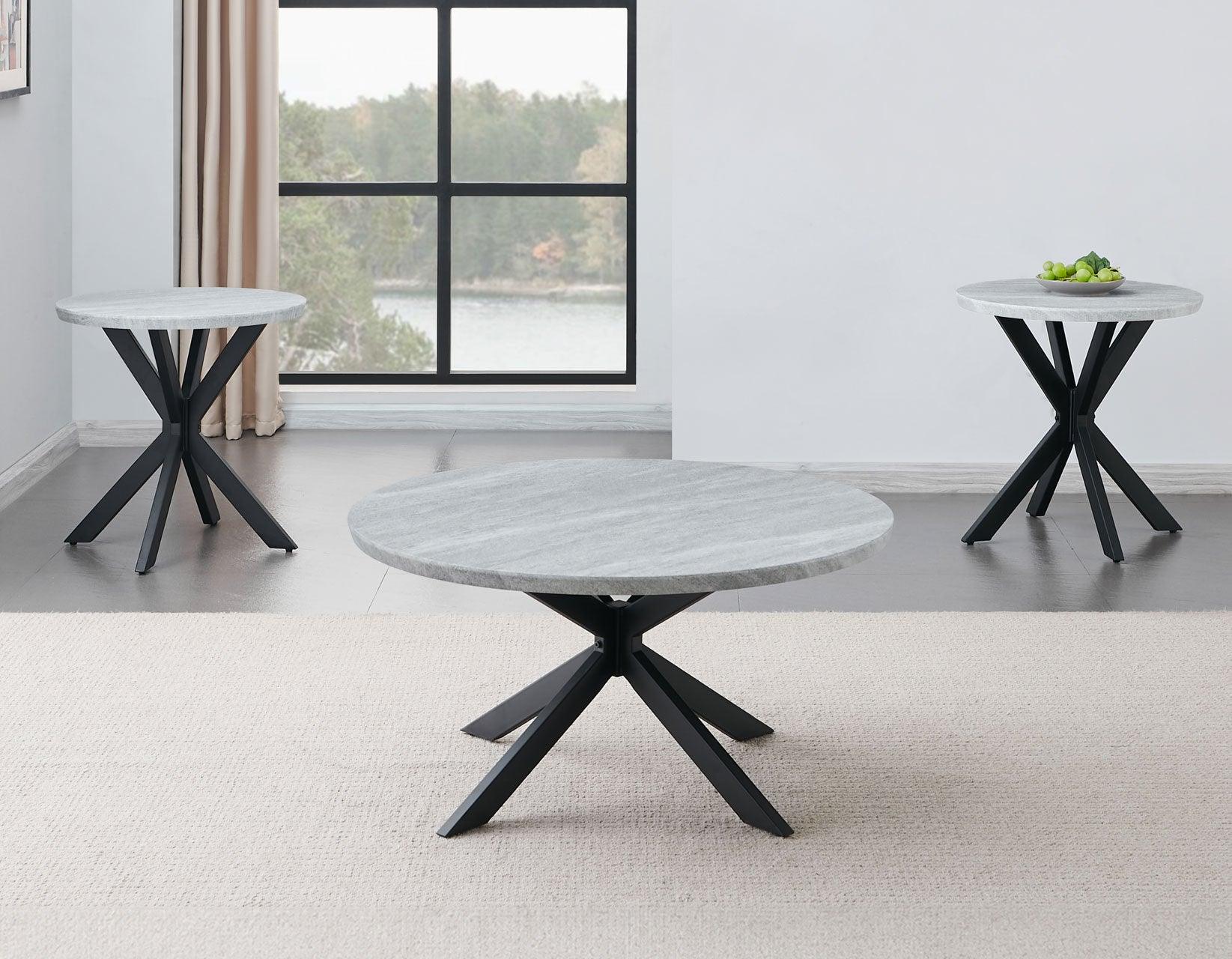 Keyla Faux-Marble Round Cocktail Table - Image 8