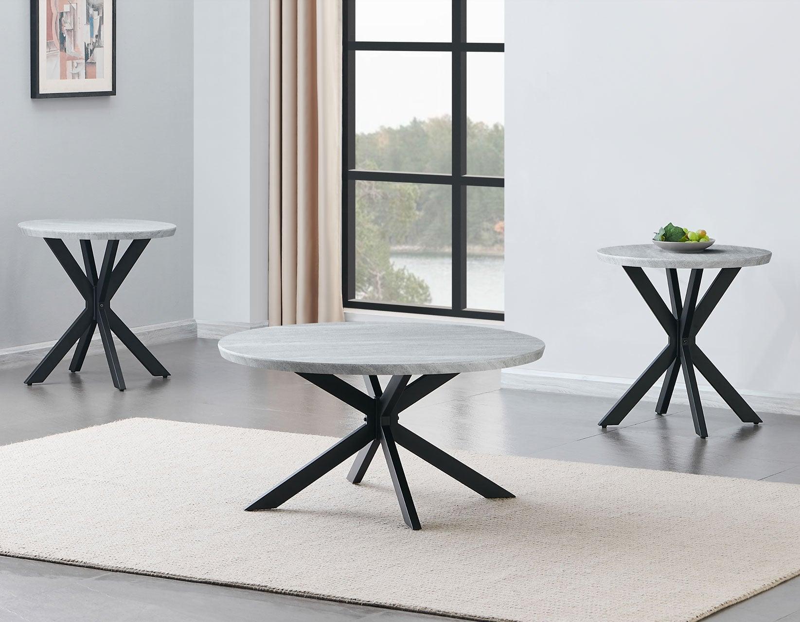 Keyla Faux-Marble Round End Table - Image 4