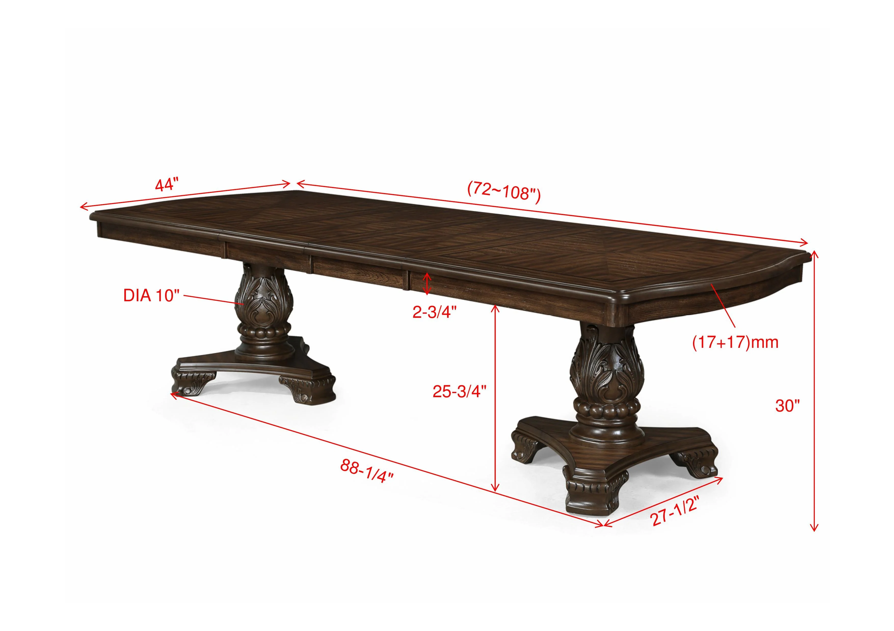 Kiera Coffee Brown Formal Extendable Dining Set - Image 8
