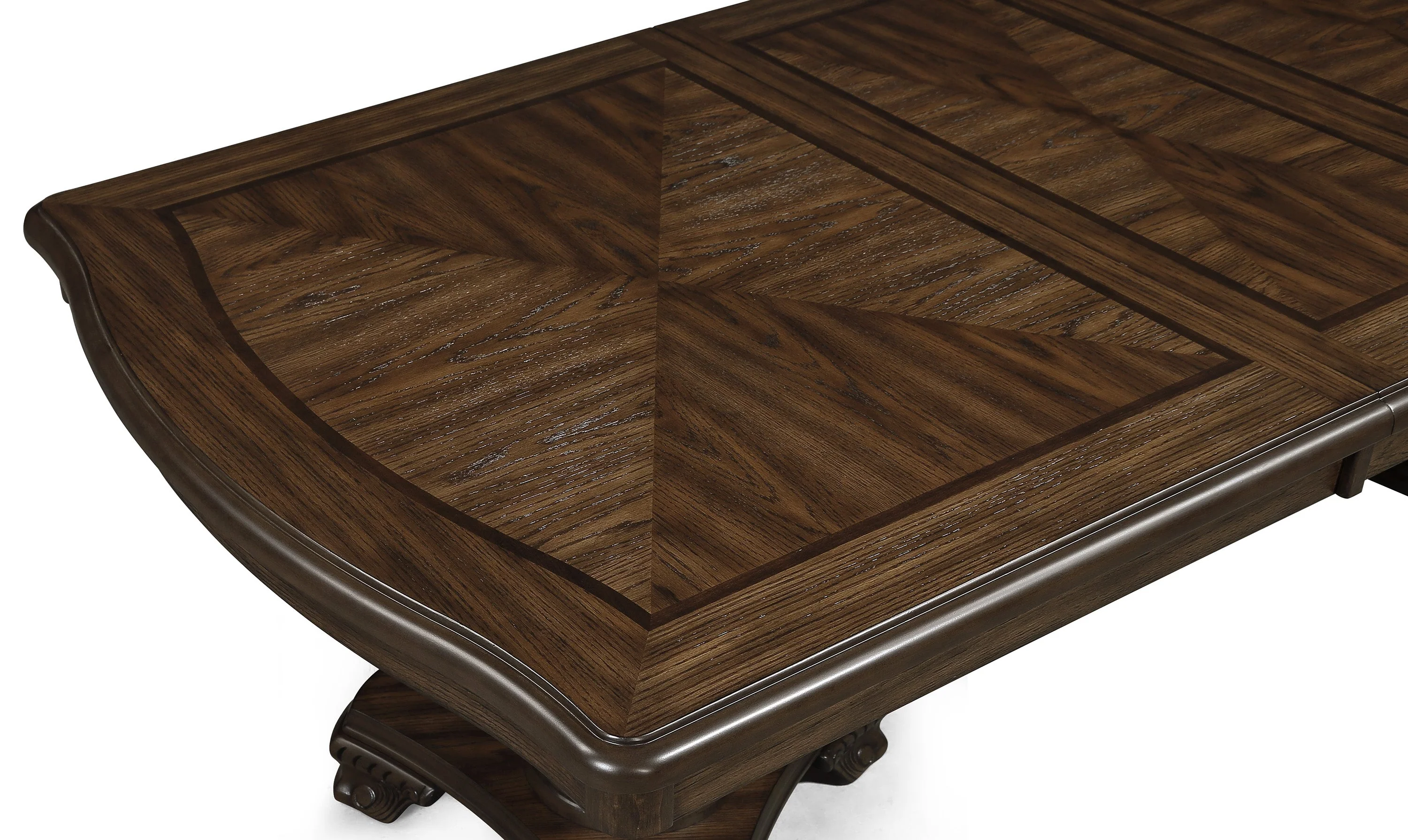 Kiera Coffee Brown Formal Extendable Dining Table - Image 2