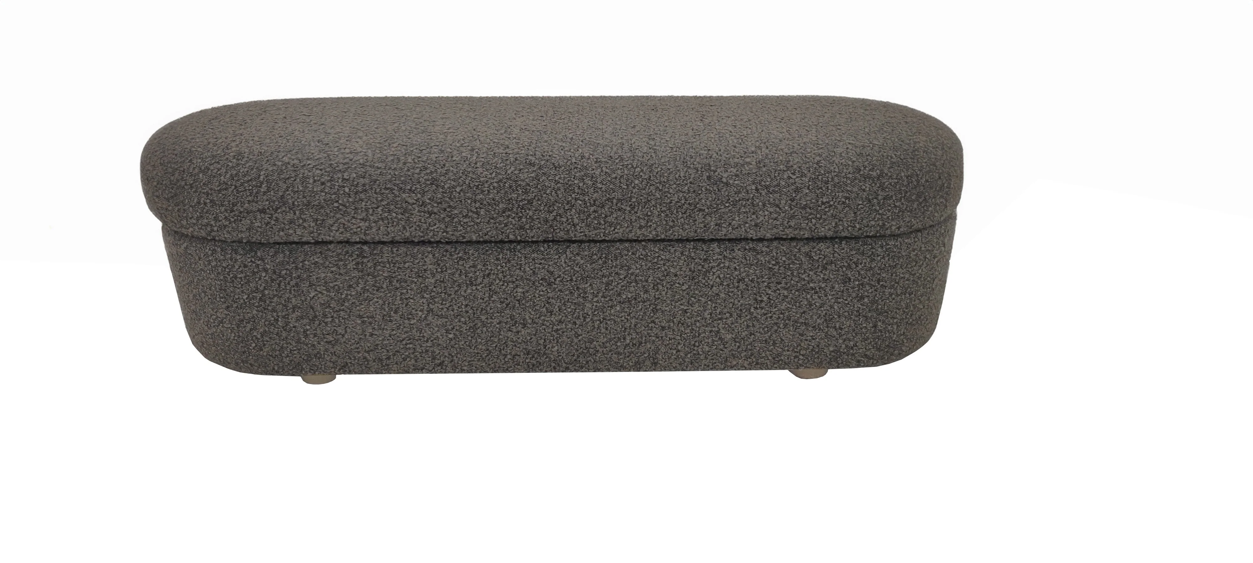 Kiki Upholstered Hinged Storage Bench in Pumpernickel Boucle - Image 2