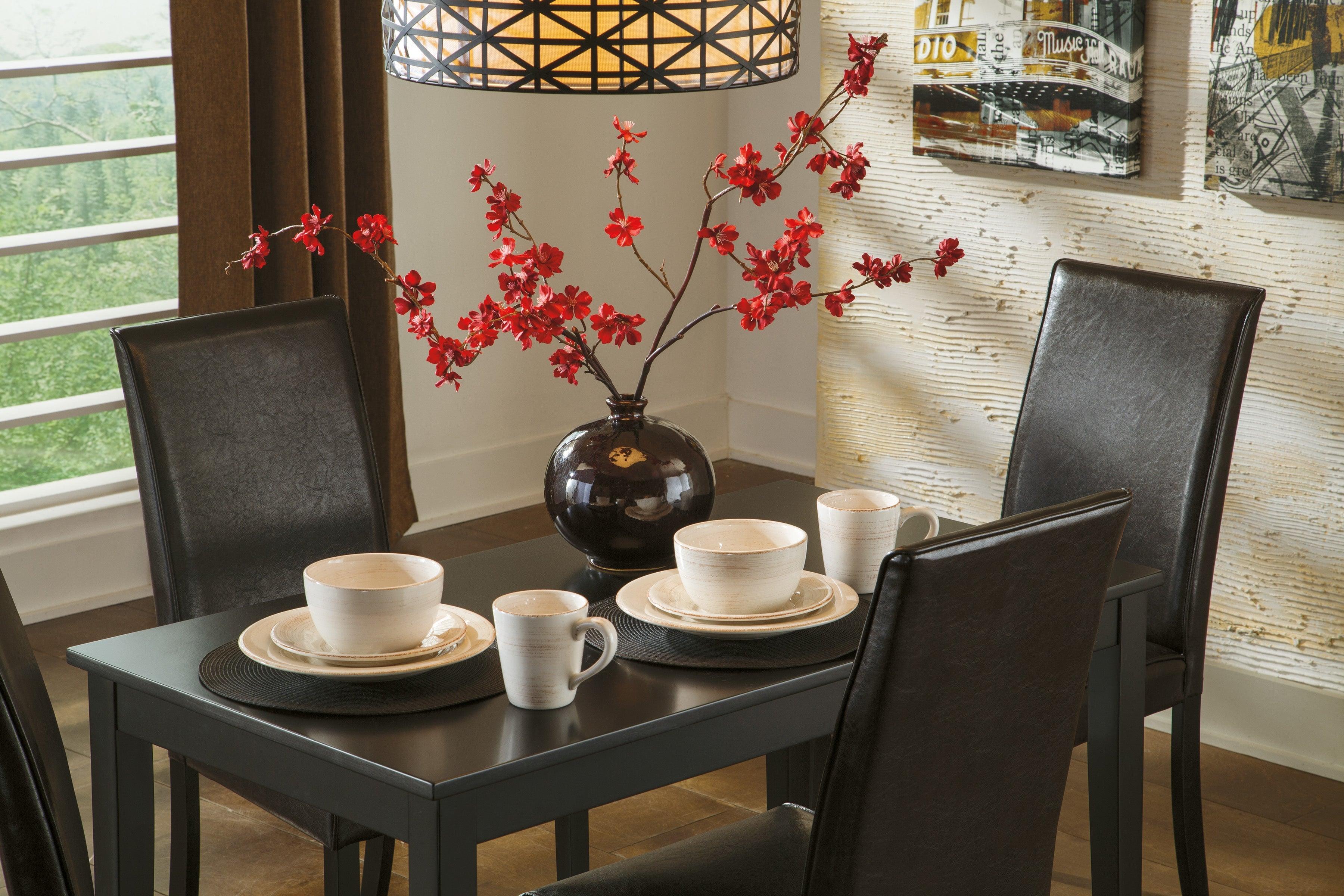 Kimonte Dark Brown 5-Piece Rectangular Dining Set - Image 2