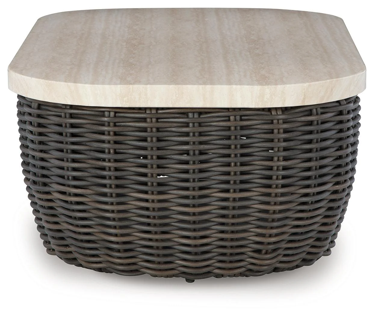 Kimora Beige/Dark Brown Outdoor Coffee Table - Image 4
