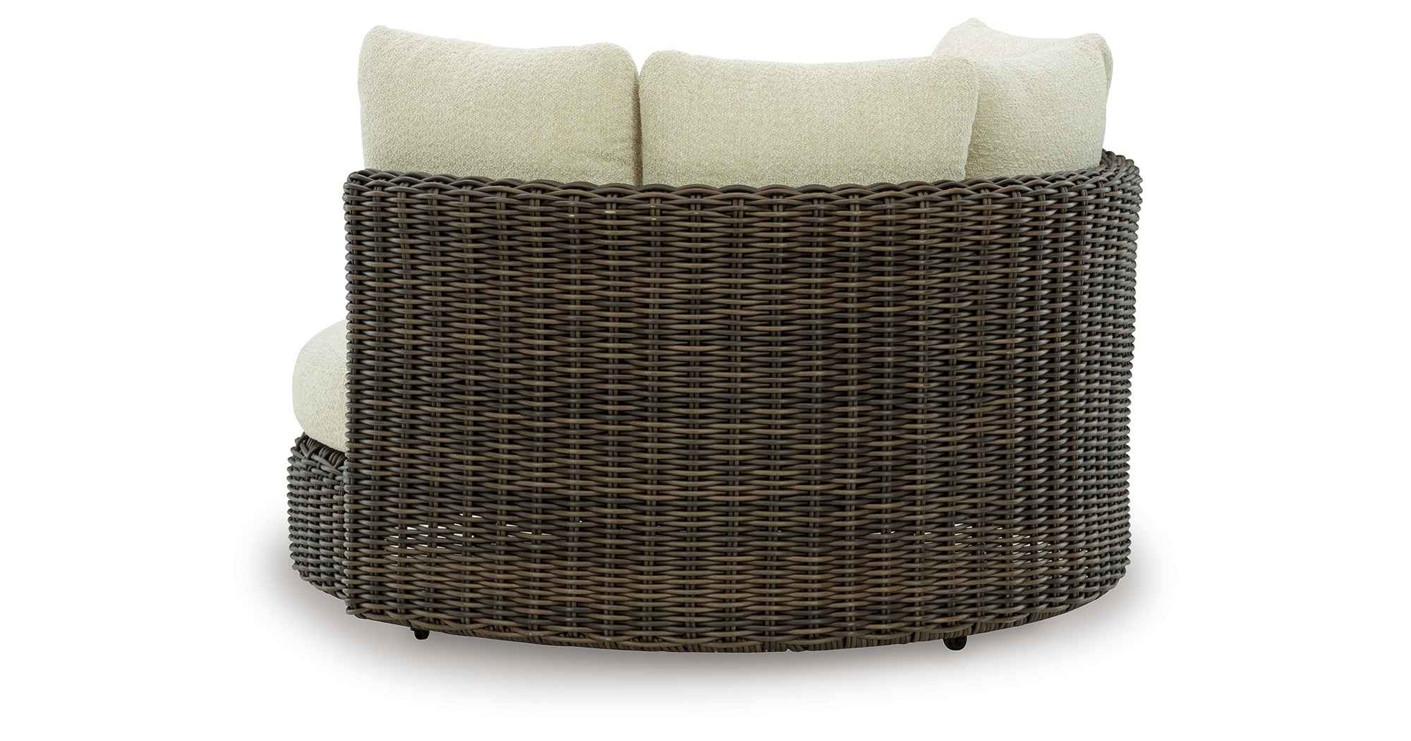 Kimora Beige/Dark Brown Outdoor Swivel Lounge Chair with Cushion - Image 7