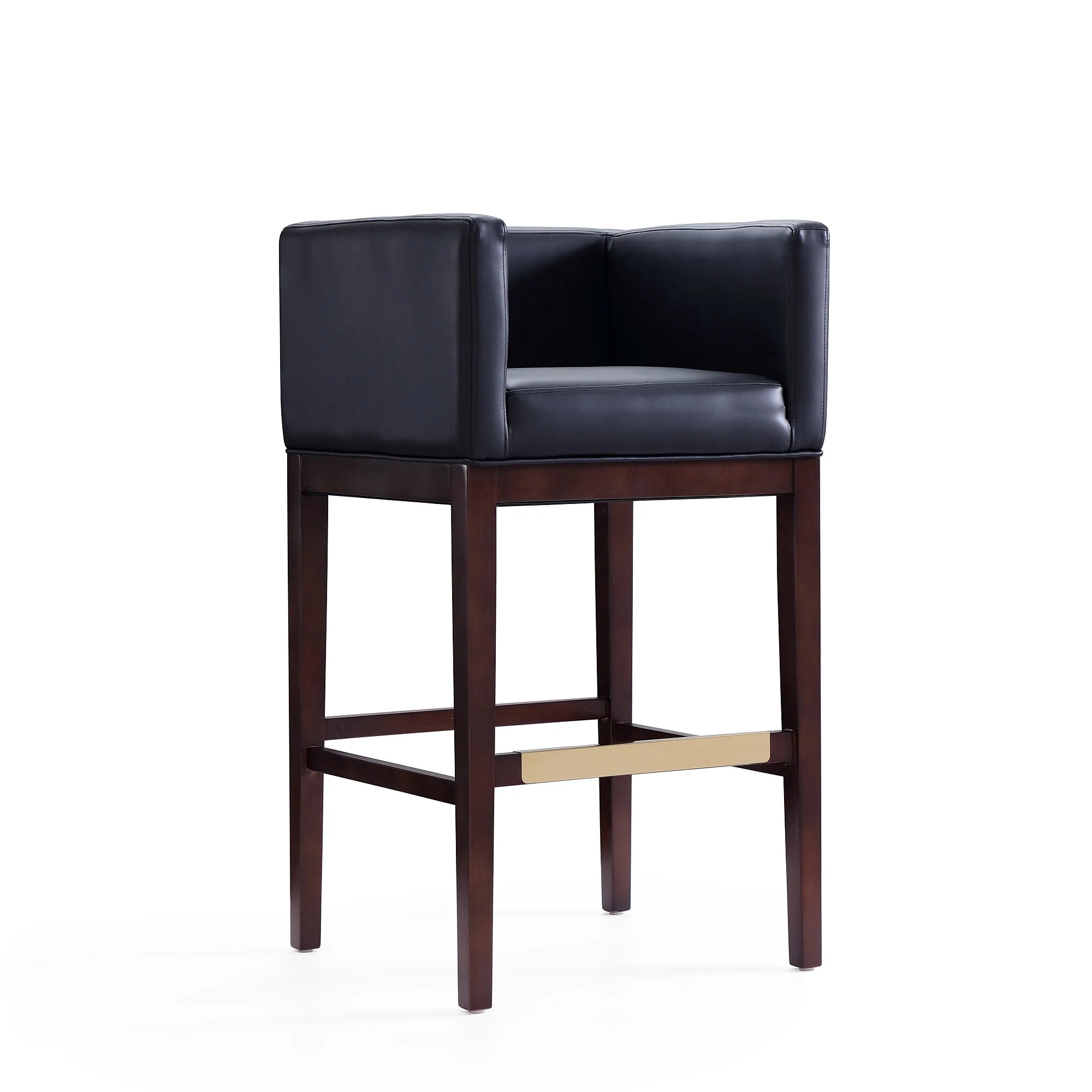 Kingsley Barstool in Black and Dark Walnut (set of 2) - Image 3