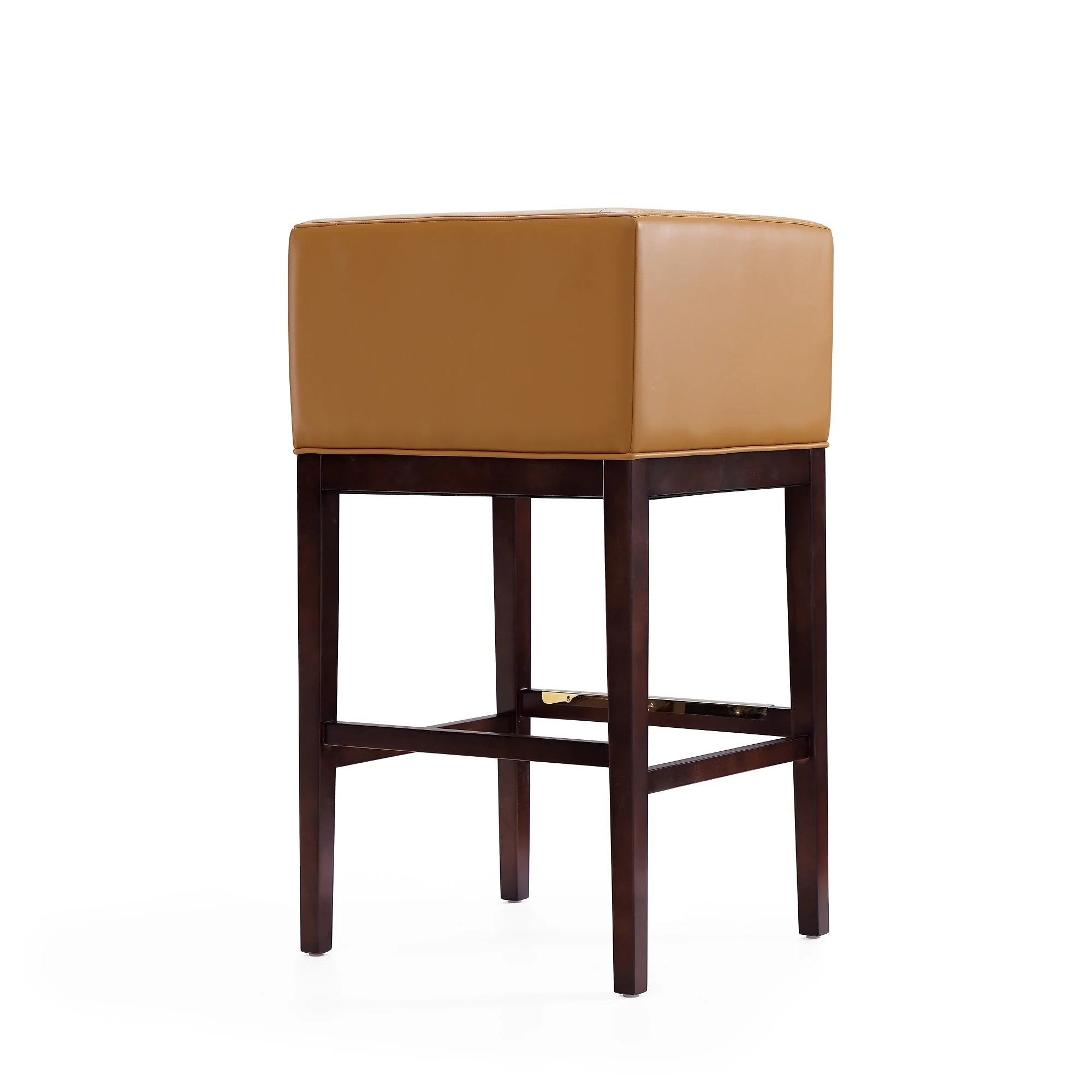 Kingsley Barstool in Camel and Dark Walnut - Image 5