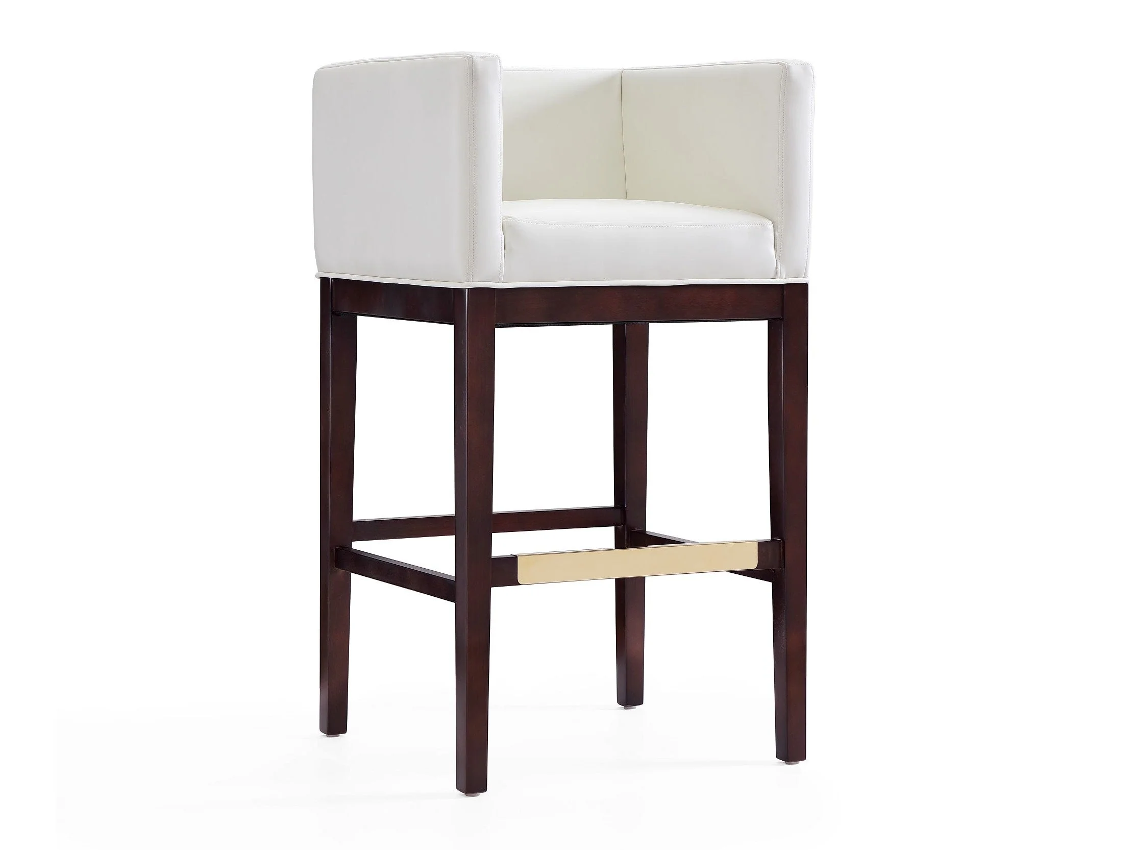 Kingsley Barstool in Ivory and Dark Walnut
