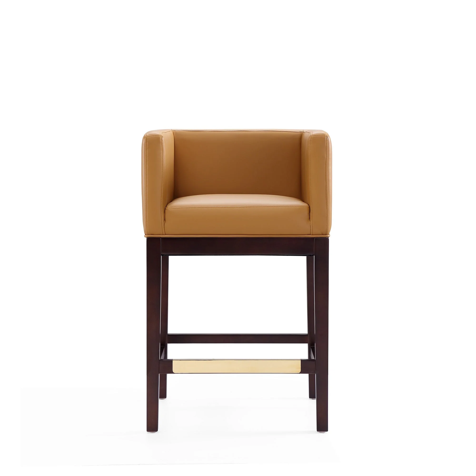 Kingsley Counter Stool in Camel and Dark Walnut (set of 2) - Image 5
