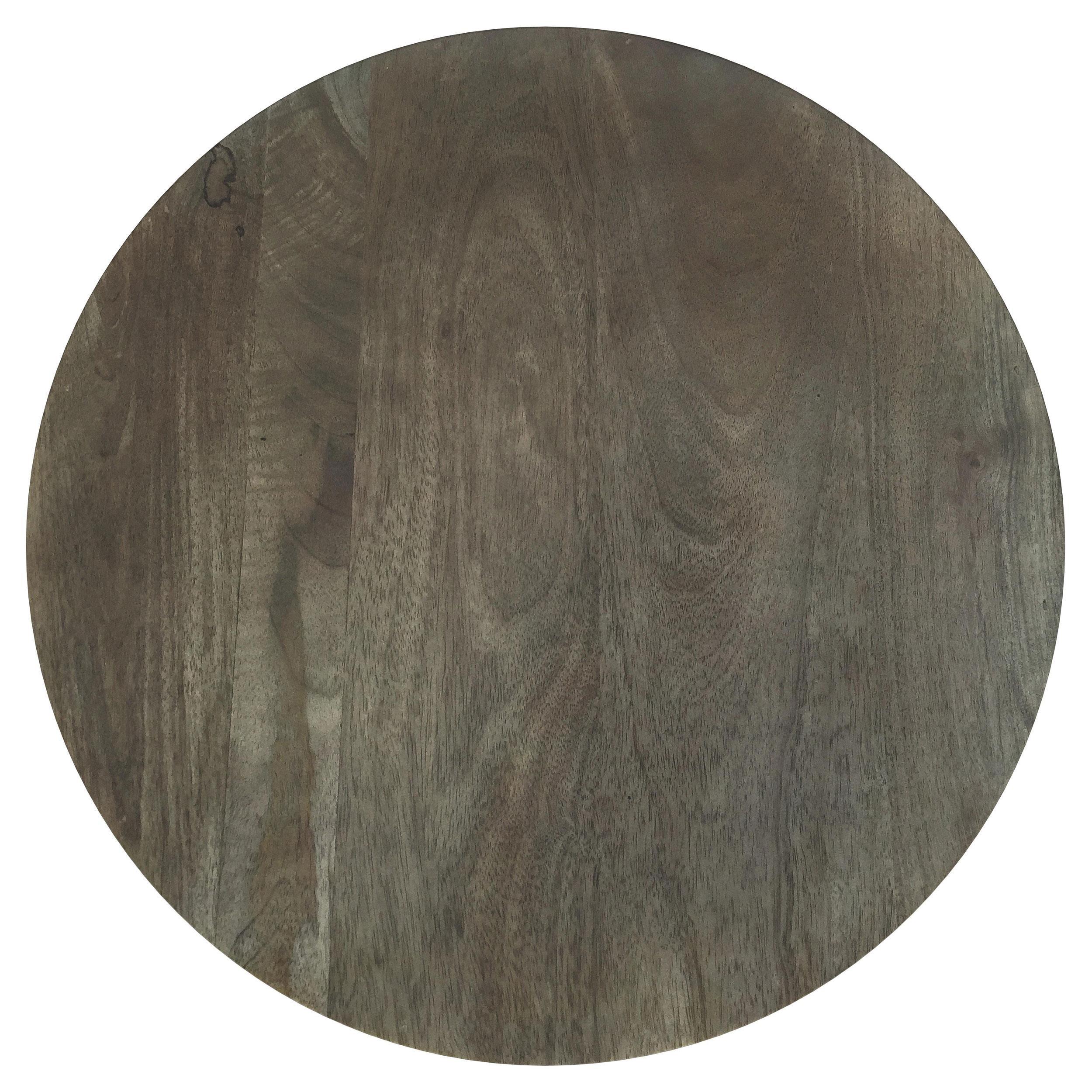 Kinkaid Brown Round Solid Mango Wood End Table - Image 4