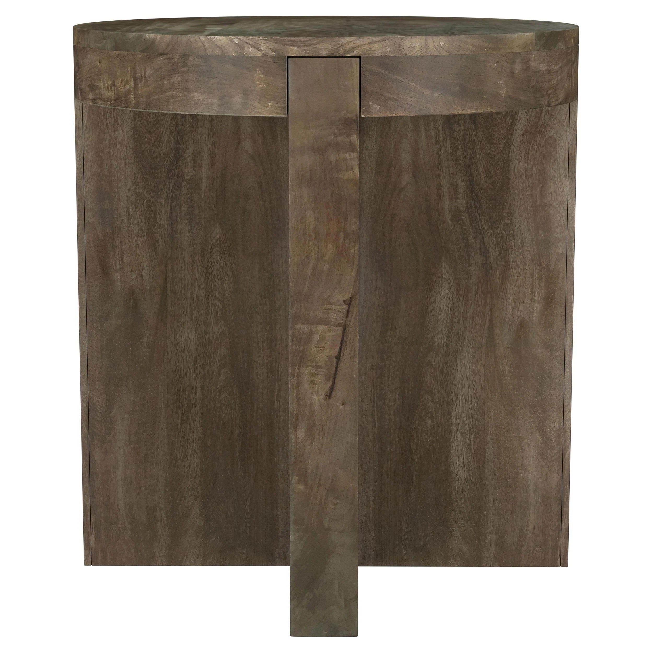 Kinkaid Brown Round Solid Mango Wood End Table - Image 5