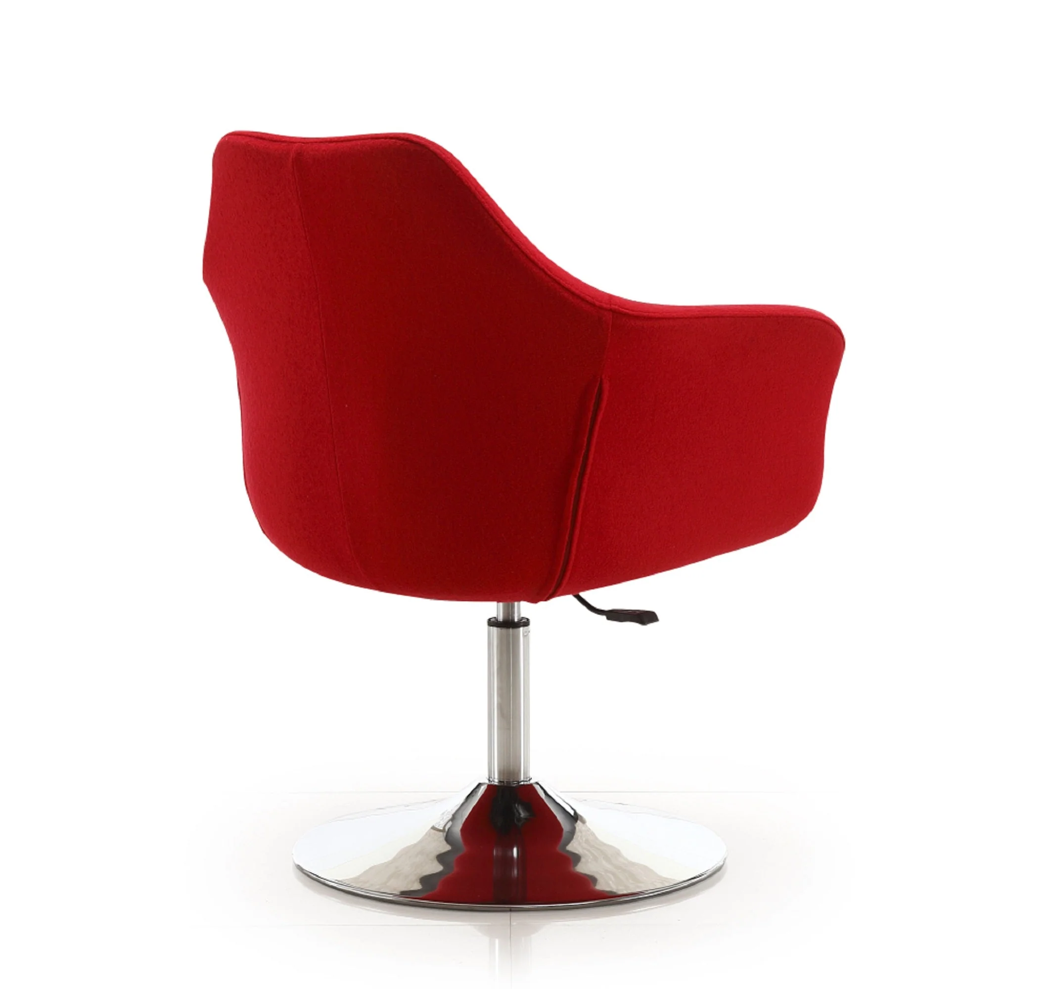 Kinsey Adjustable Height Swivel Accent Chair in Red and Polished Chrome - Image 6