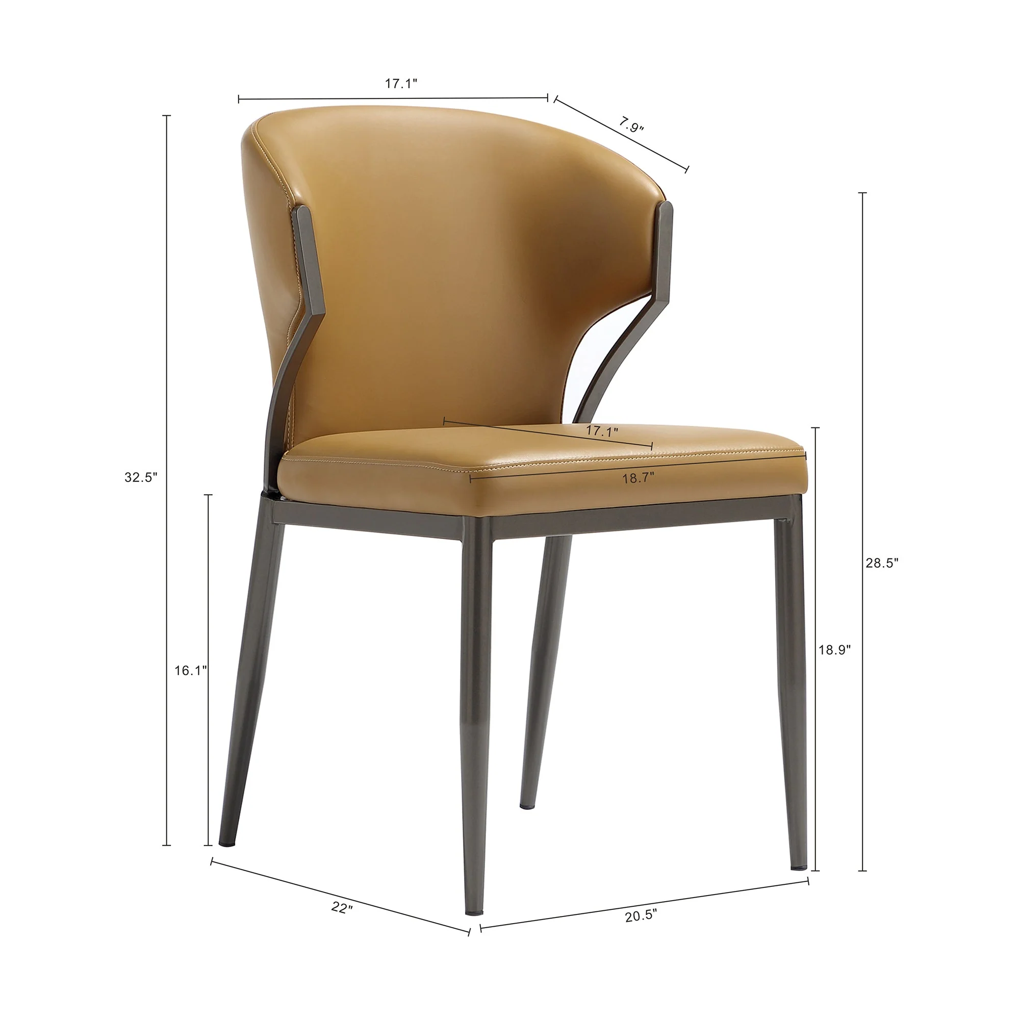 Kirsten Dining Chair in Camel (set of 4) - Image 3